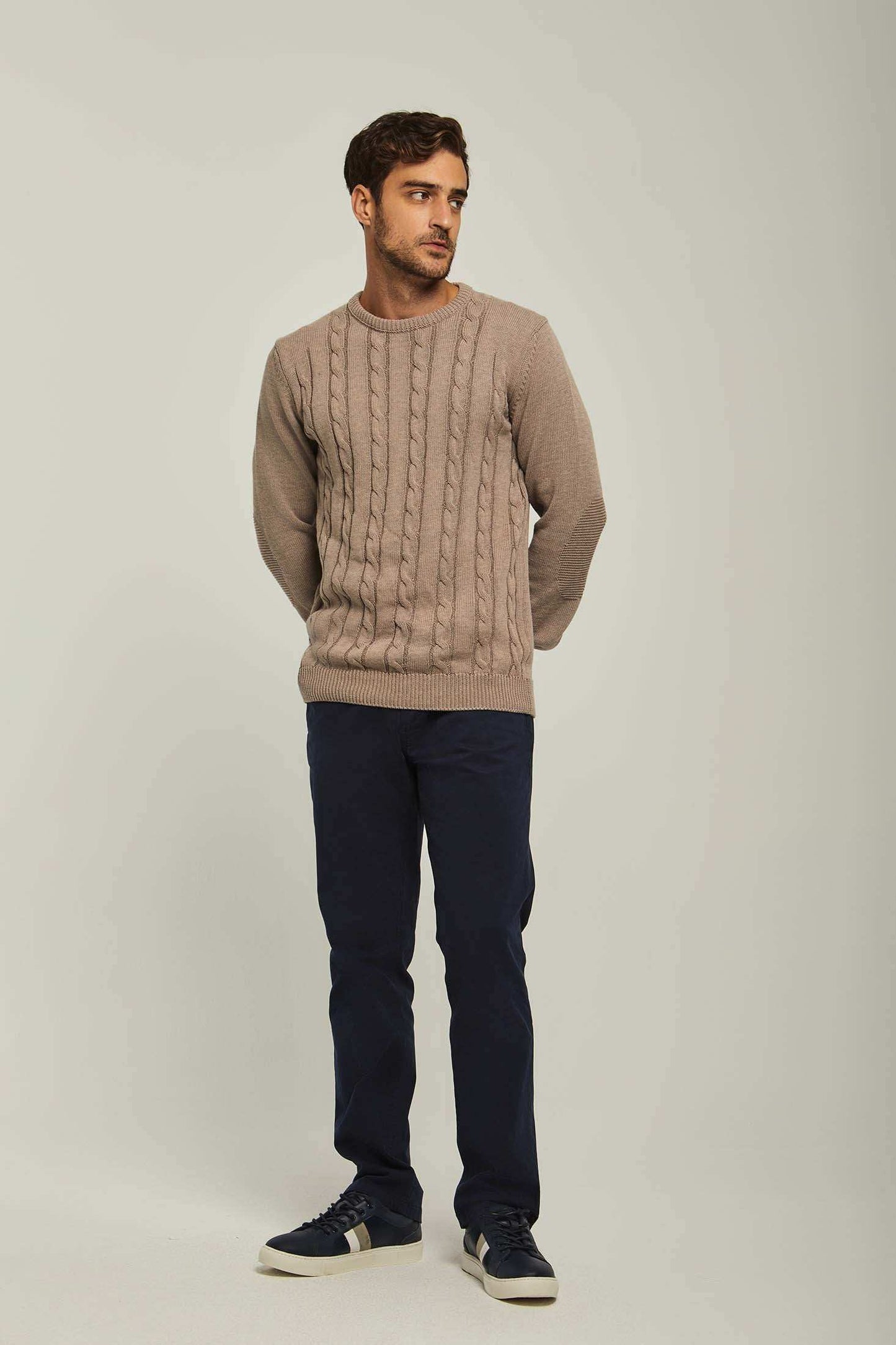 Men Regular Fit Pullover -  Beige