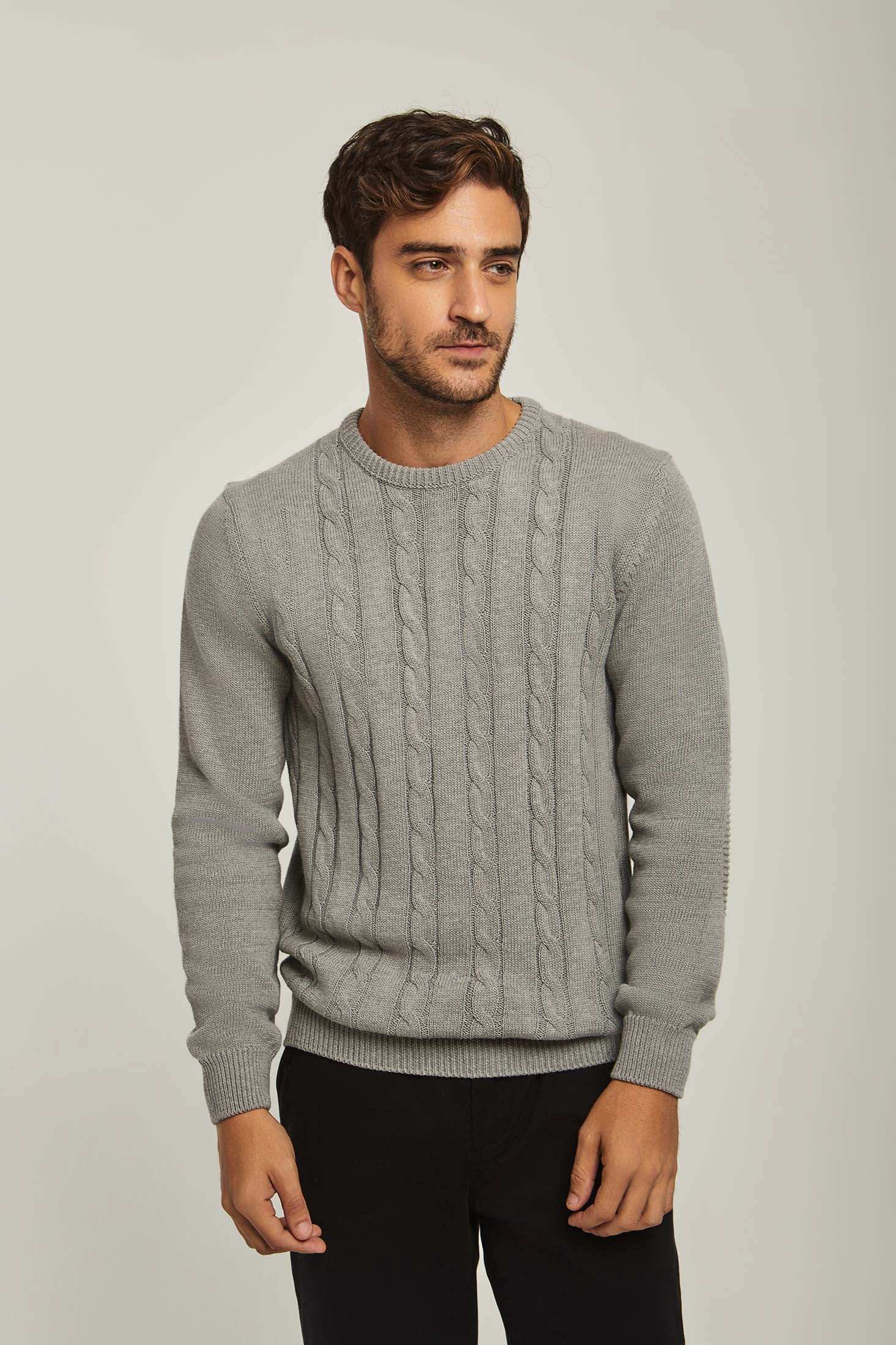 Men Regular Fit Pullover -Grey