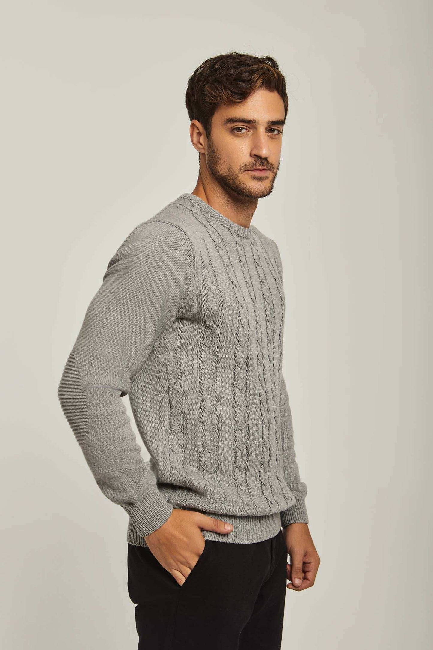 Men Regular Fit Pullover -Grey