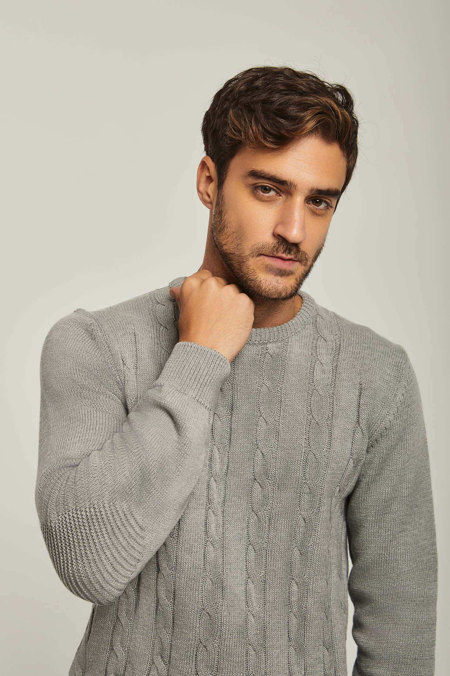 Men Regular Fit Pullover -Grey