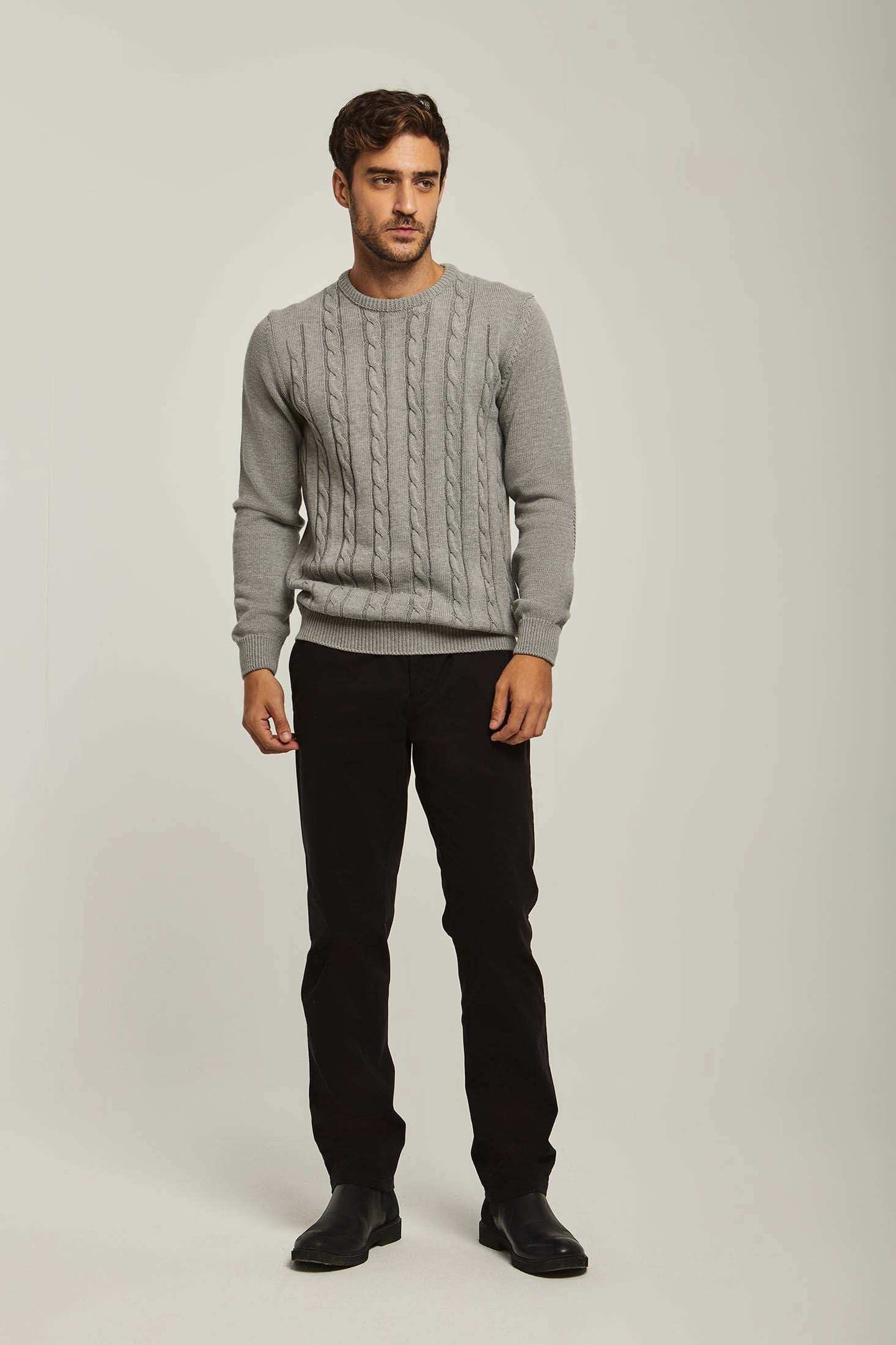 Men Regular Fit Pullover -Grey