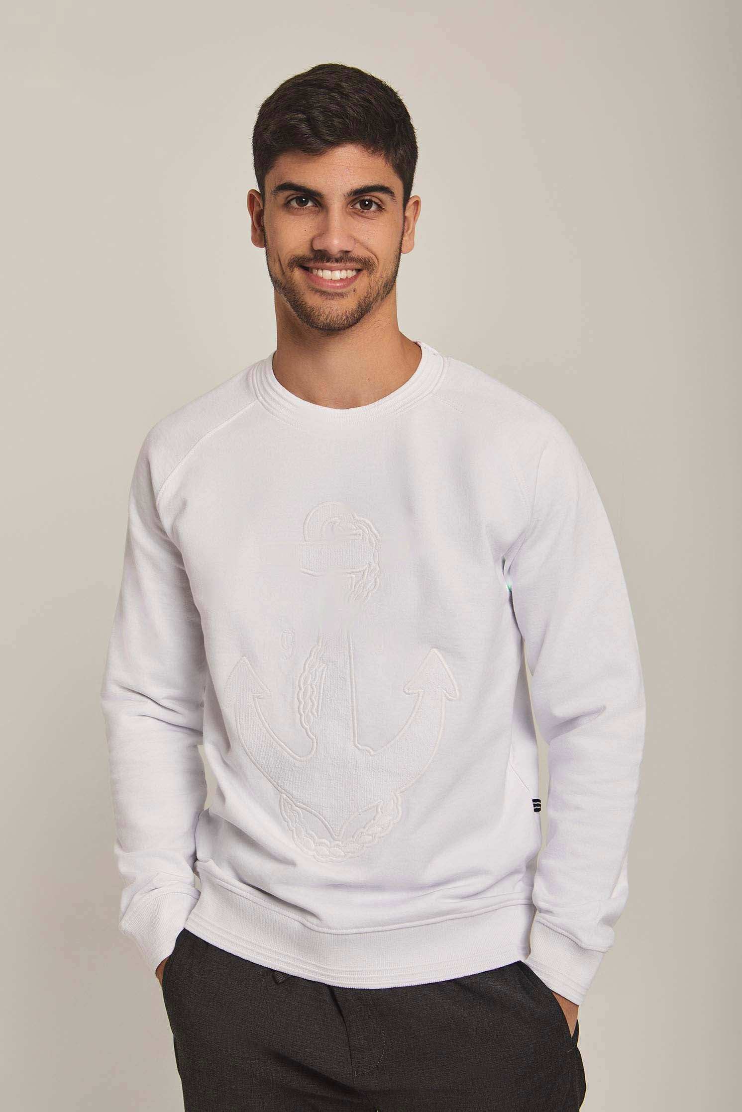 Men Regular Fit Sweat Shirt - Off White