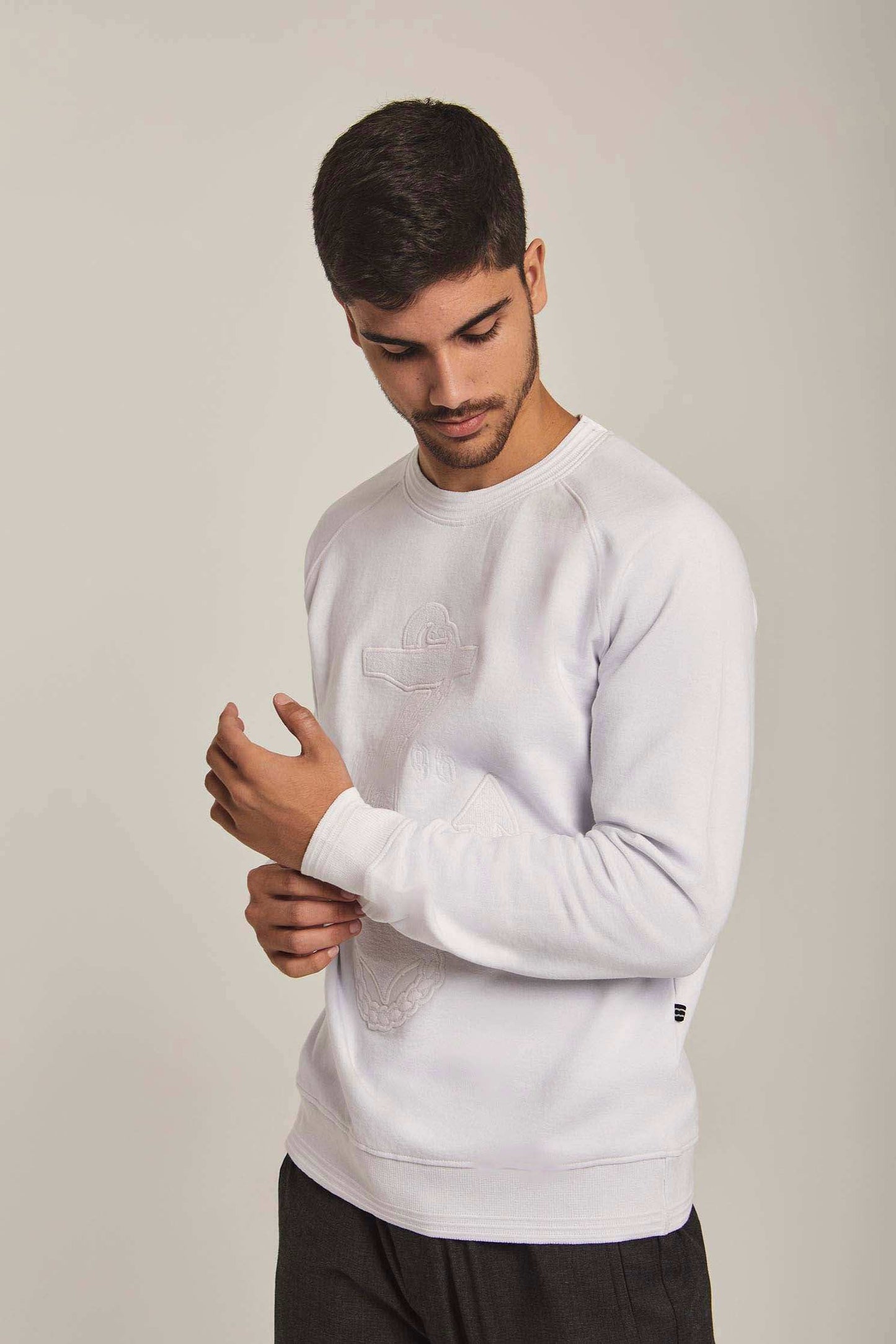 Men Regular Fit Sweat Shirt - Off White