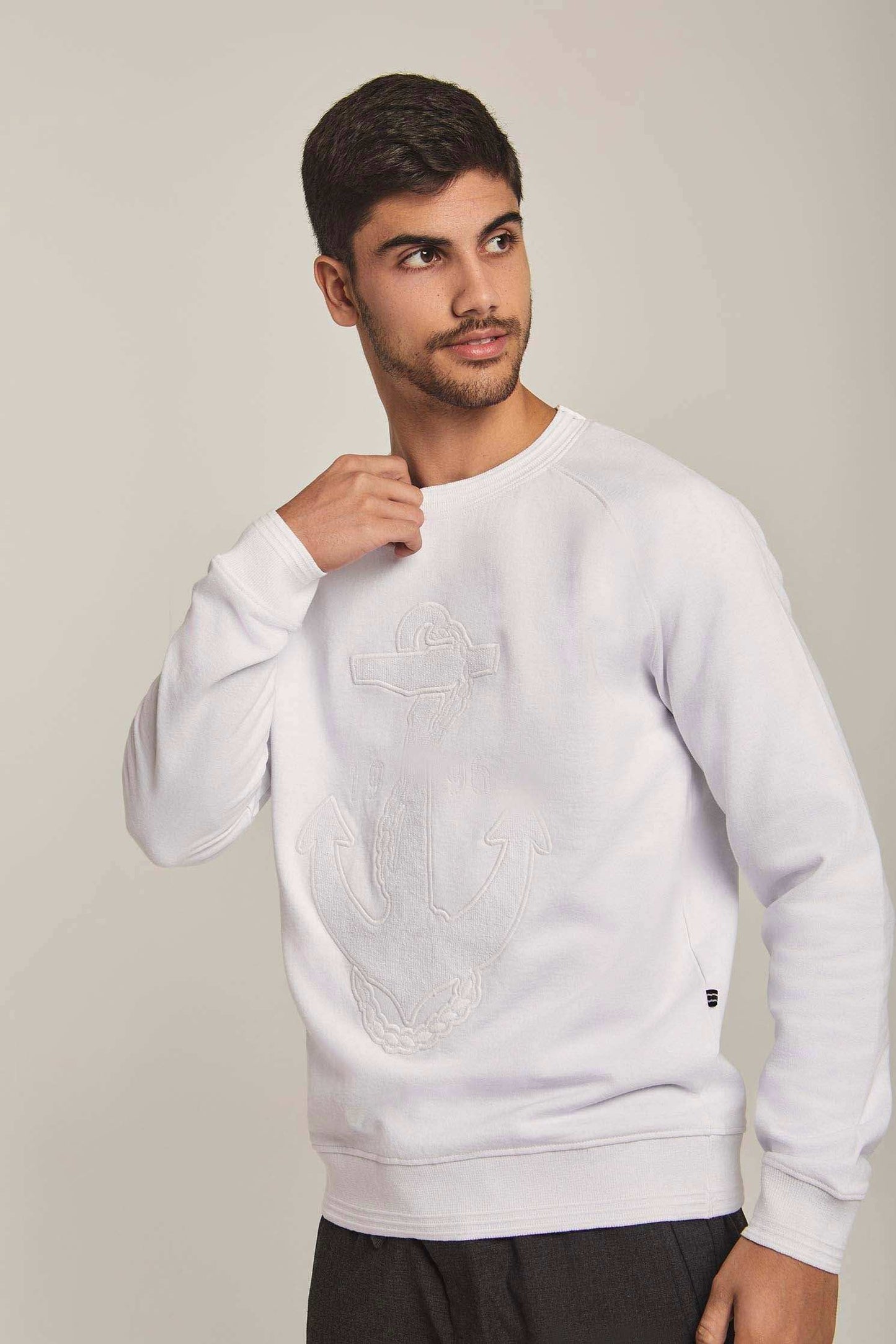 Men Regular Fit Sweat Shirt - Off White