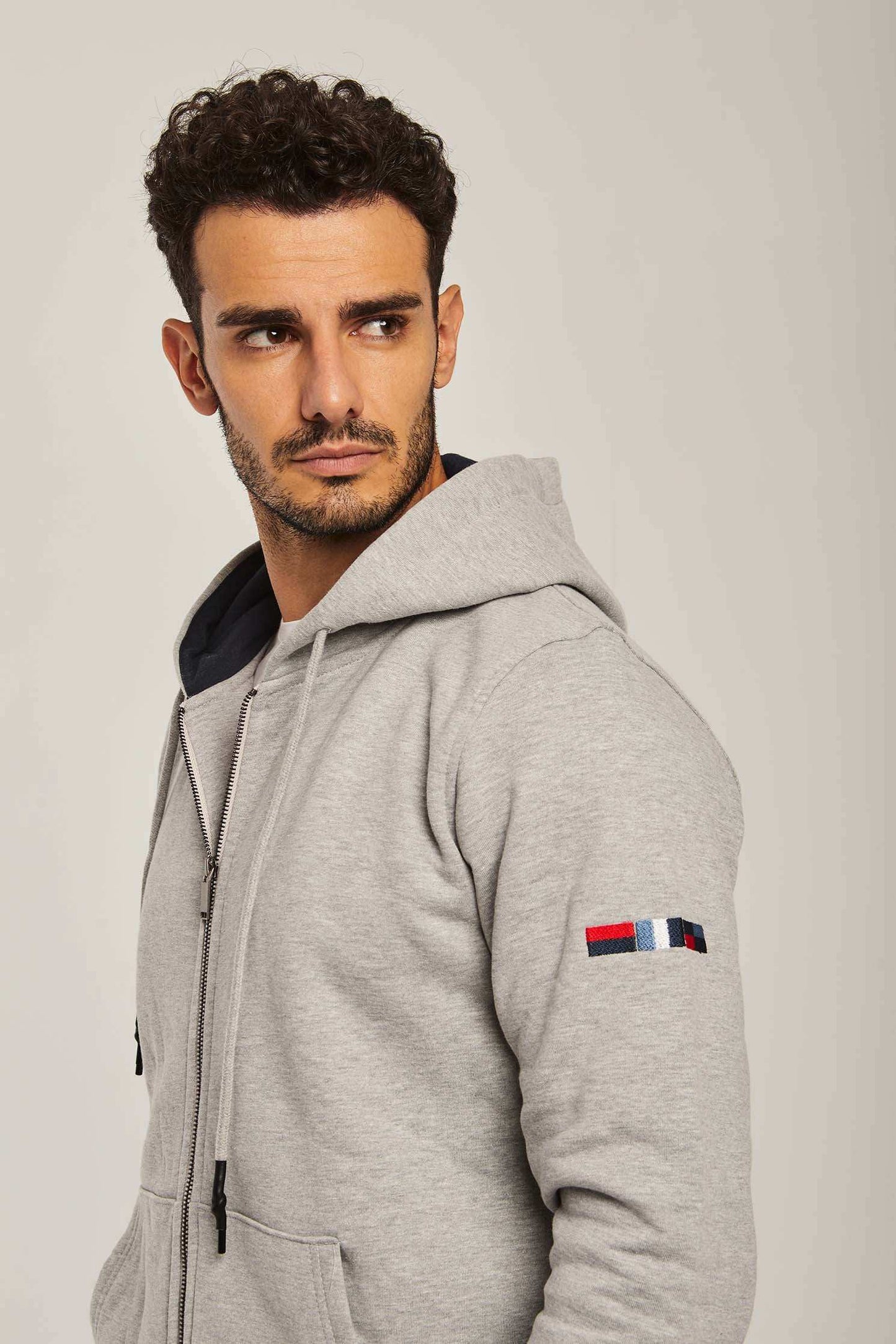 Men Regular Fit Sweat Jacket - Grey