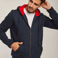 Men Regular Fit Sweat Jacket - Navy