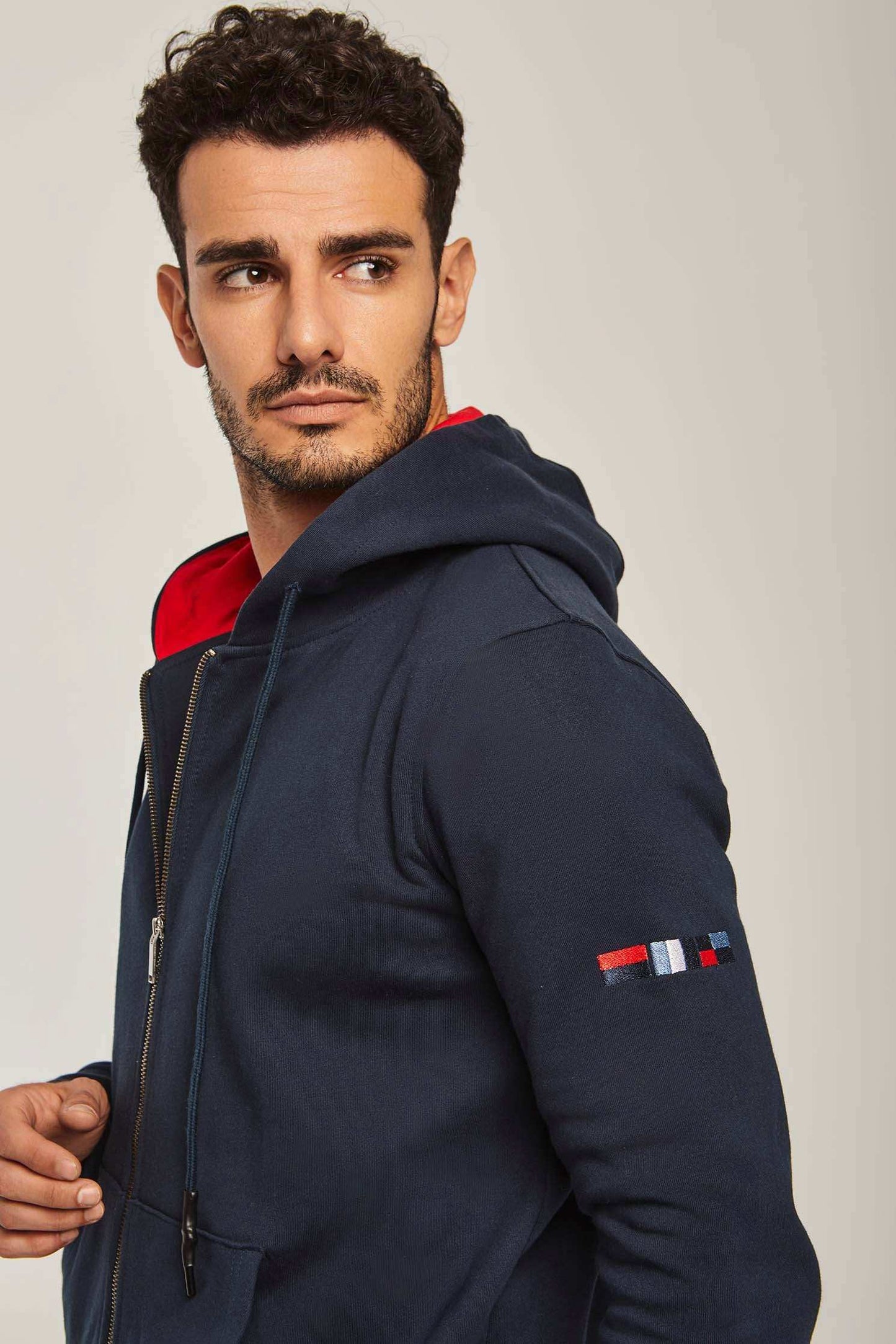 Men Regular Fit Sweat Jacket - Navy