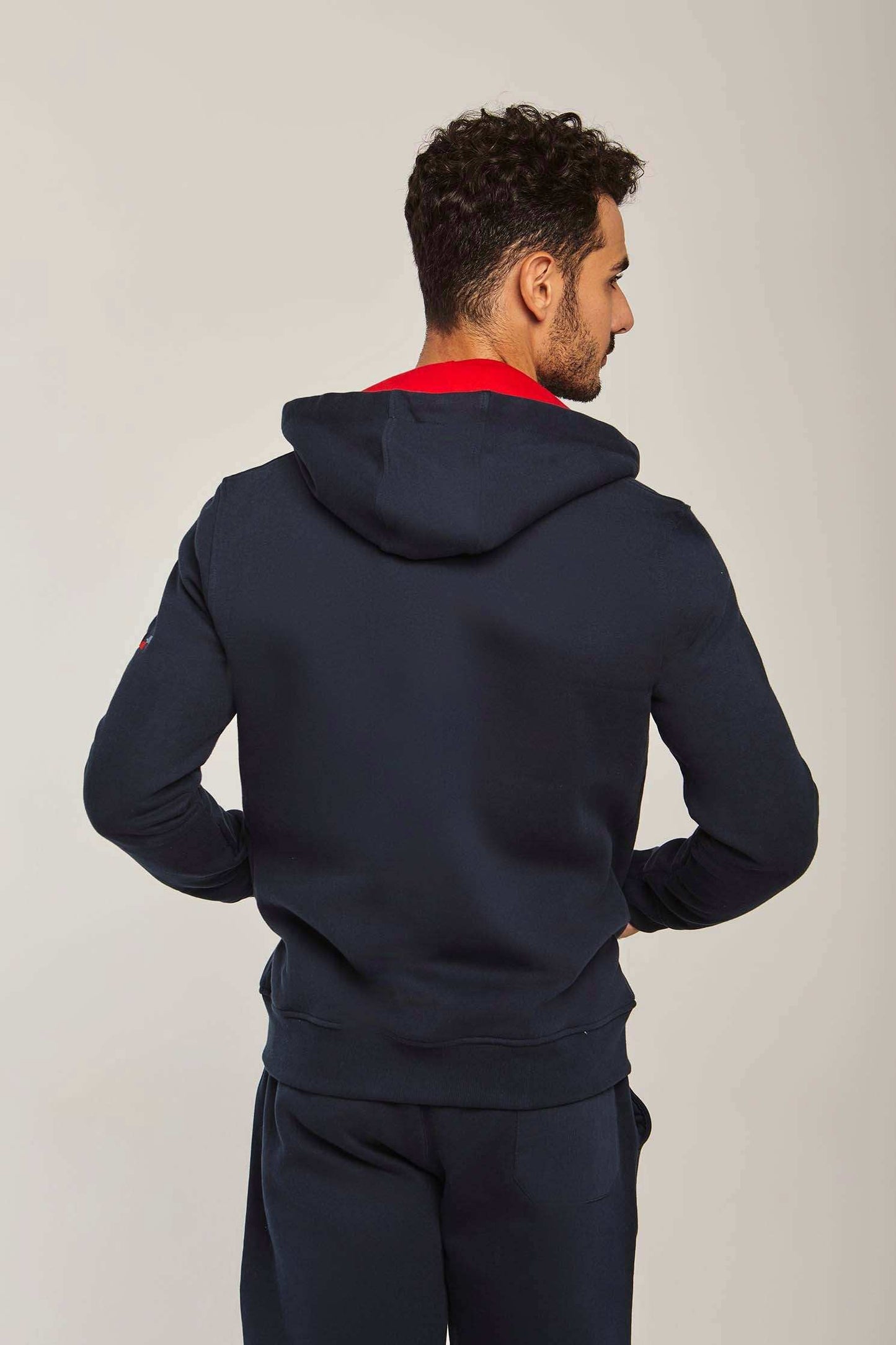 Men Regular Fit Sweat Jacket - Navy