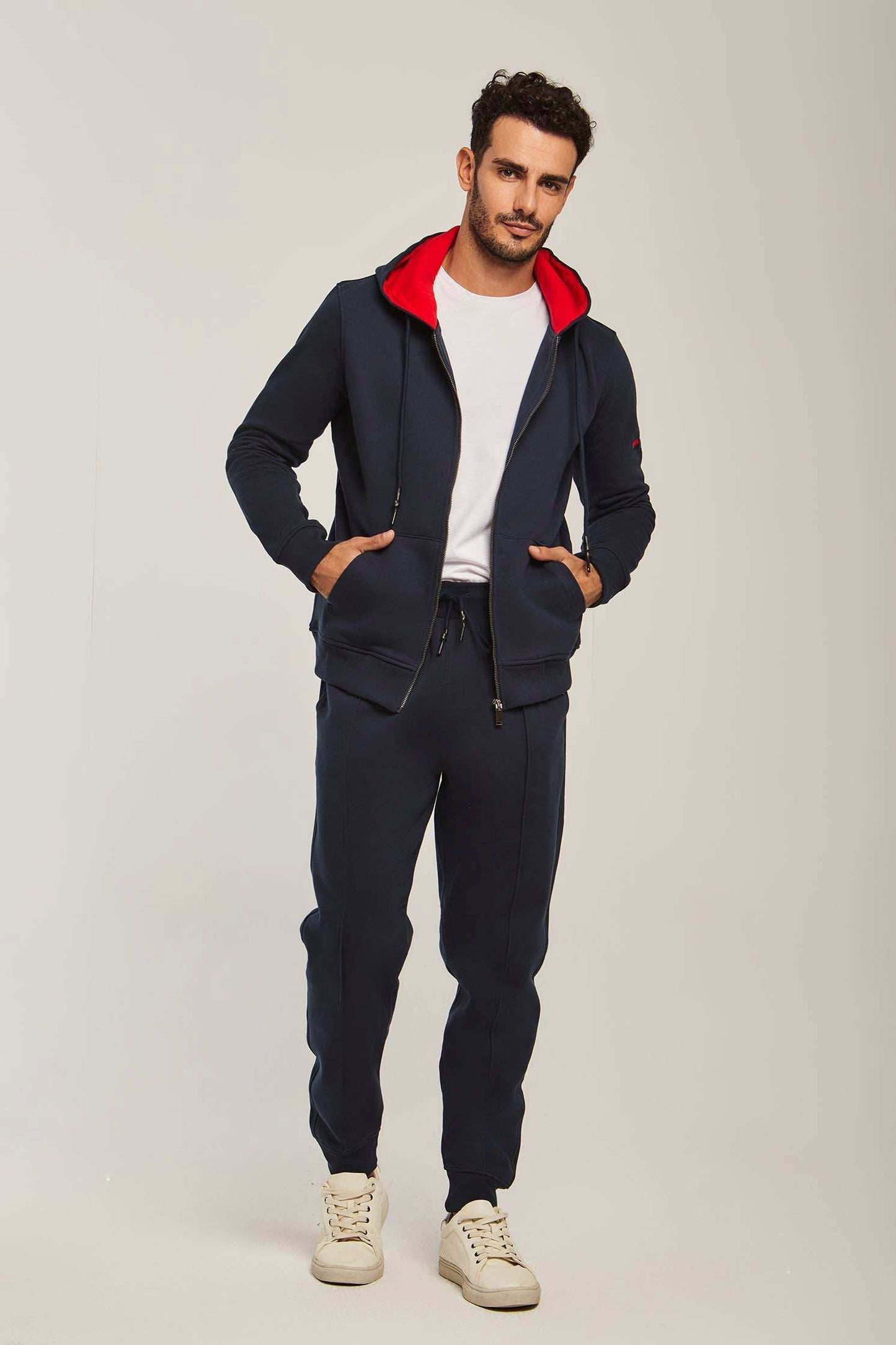 Men Regular Fit Sweat Jacket - Navy