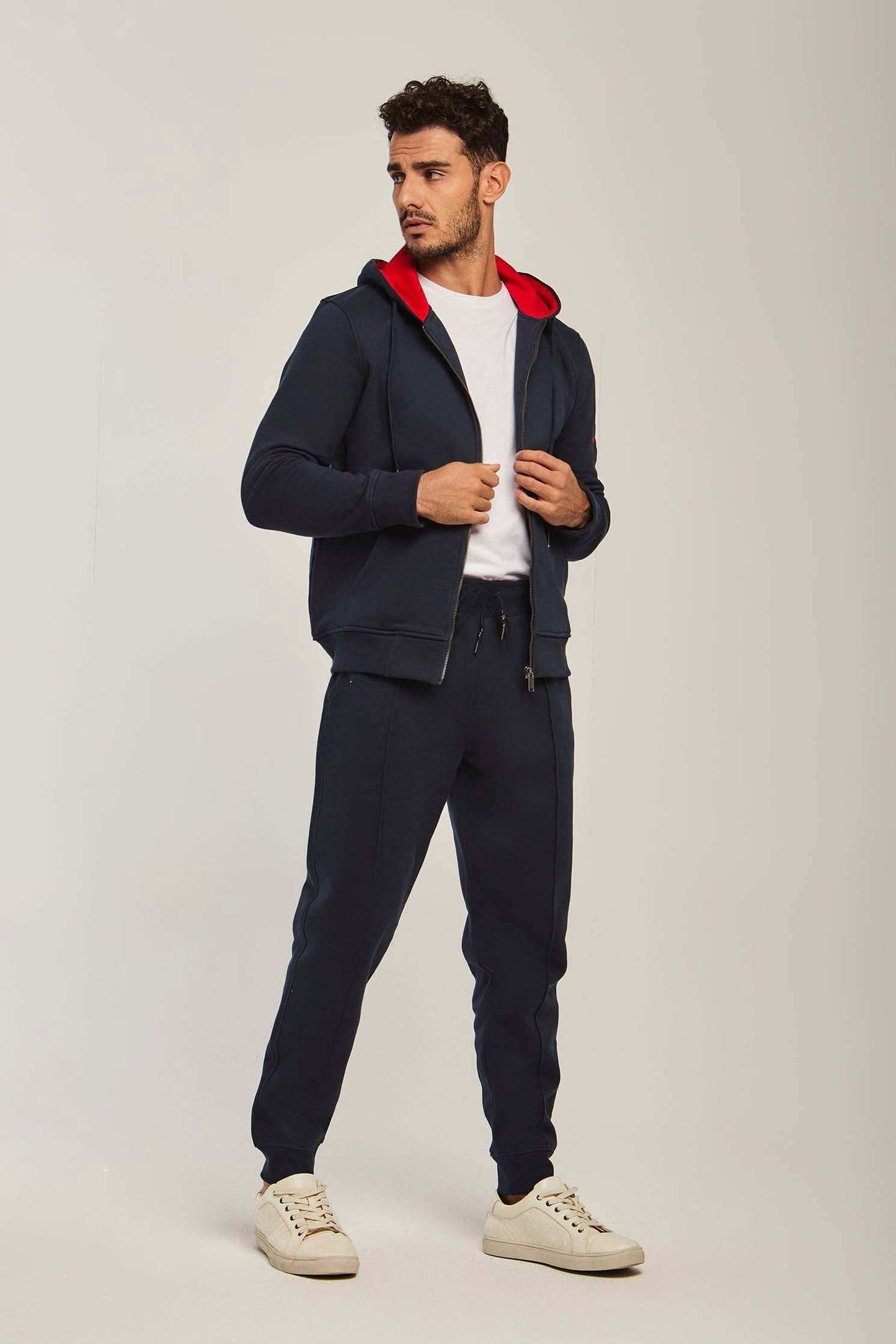 Men Regular Fit Sweat Jacket - Navy