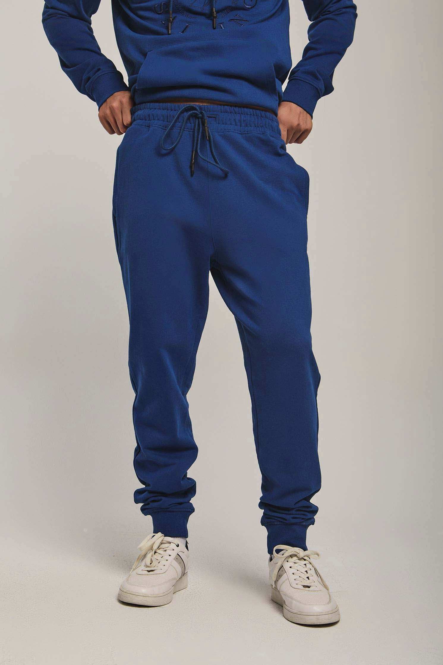 Men Regular Fit Sweat Pant - Blue