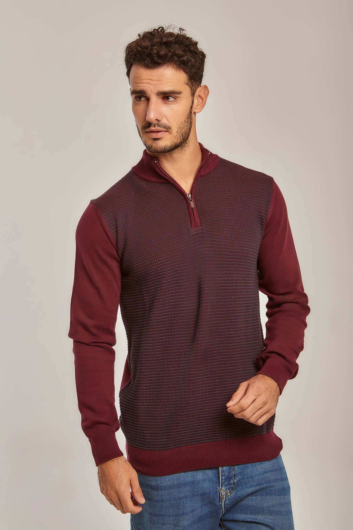 Men Regular Fit Pullover - Brick Red
