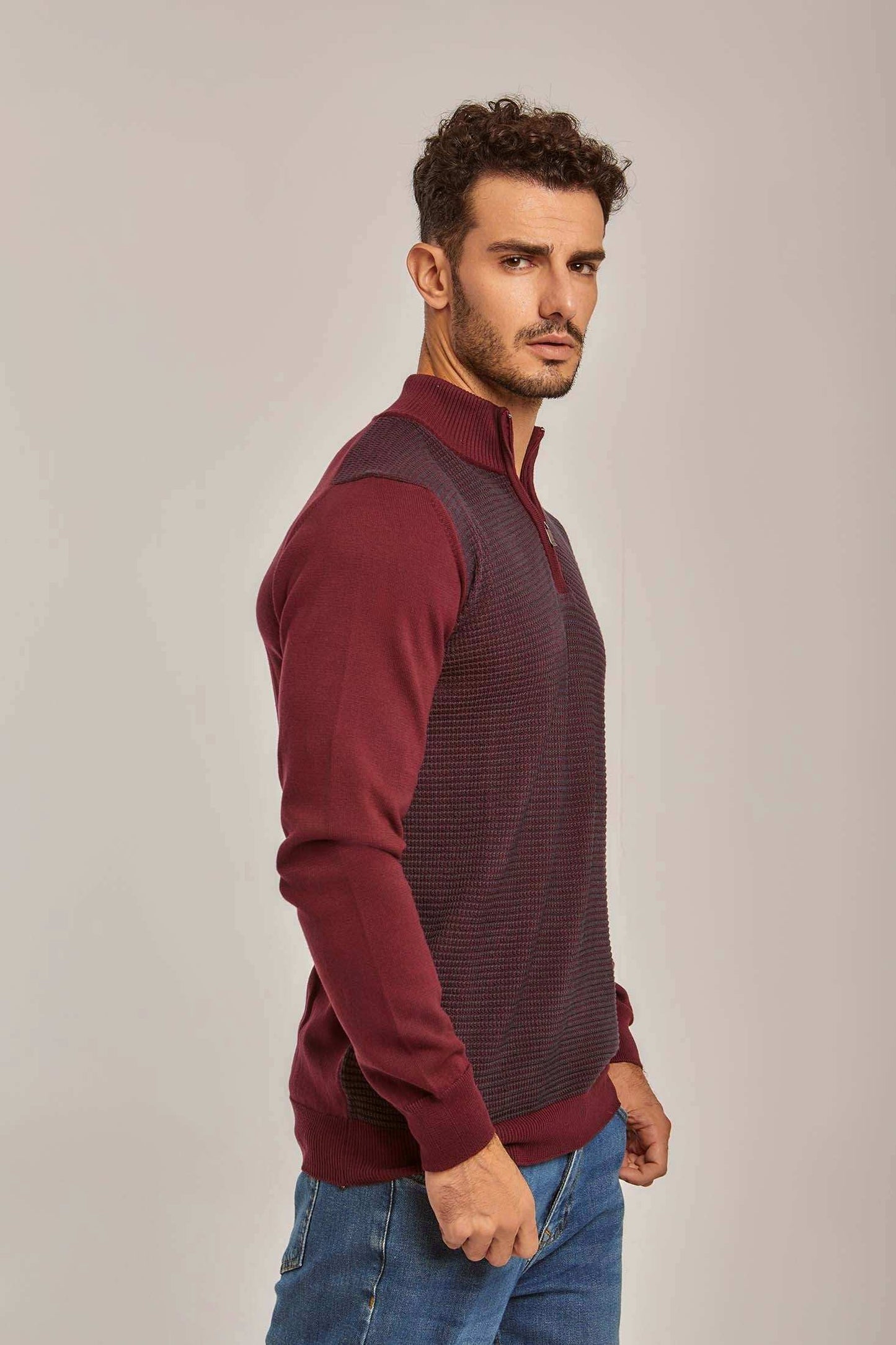Men Regular Fit Pullover - Brick Red