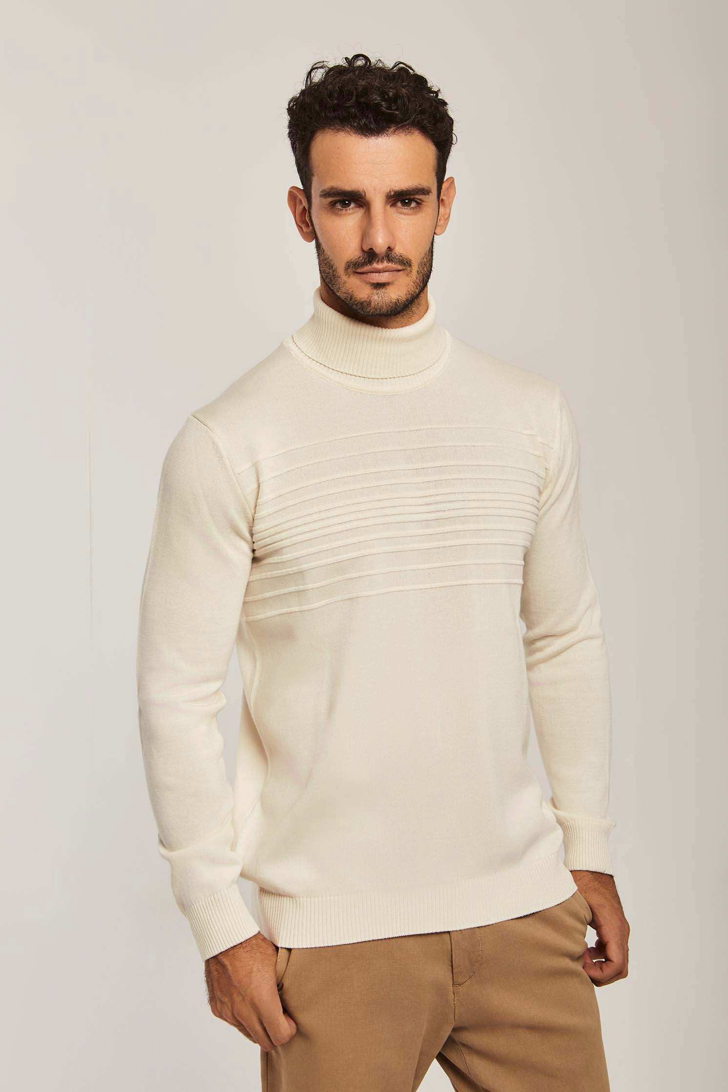 Men Slim Fit Pullover - Beige