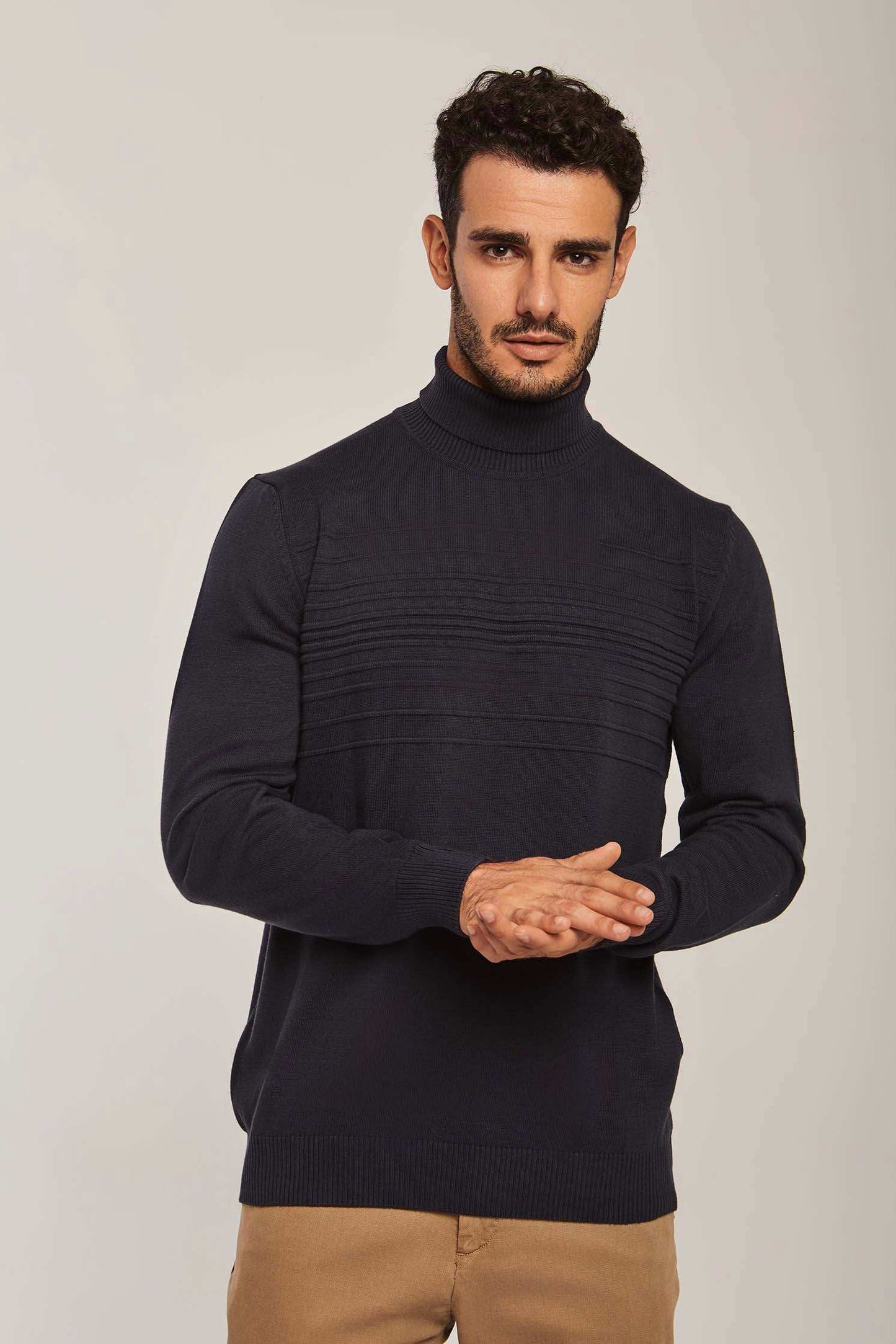 Men Slim Fit Pullover - Navy