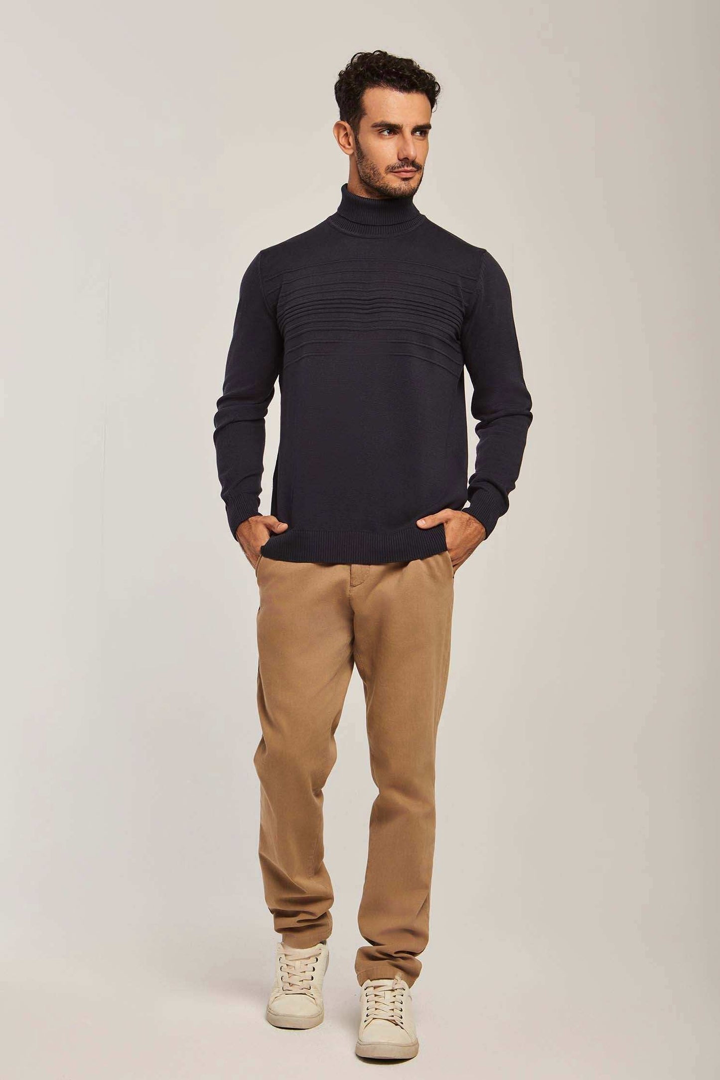 Men Slim Fit Pullover - Navy