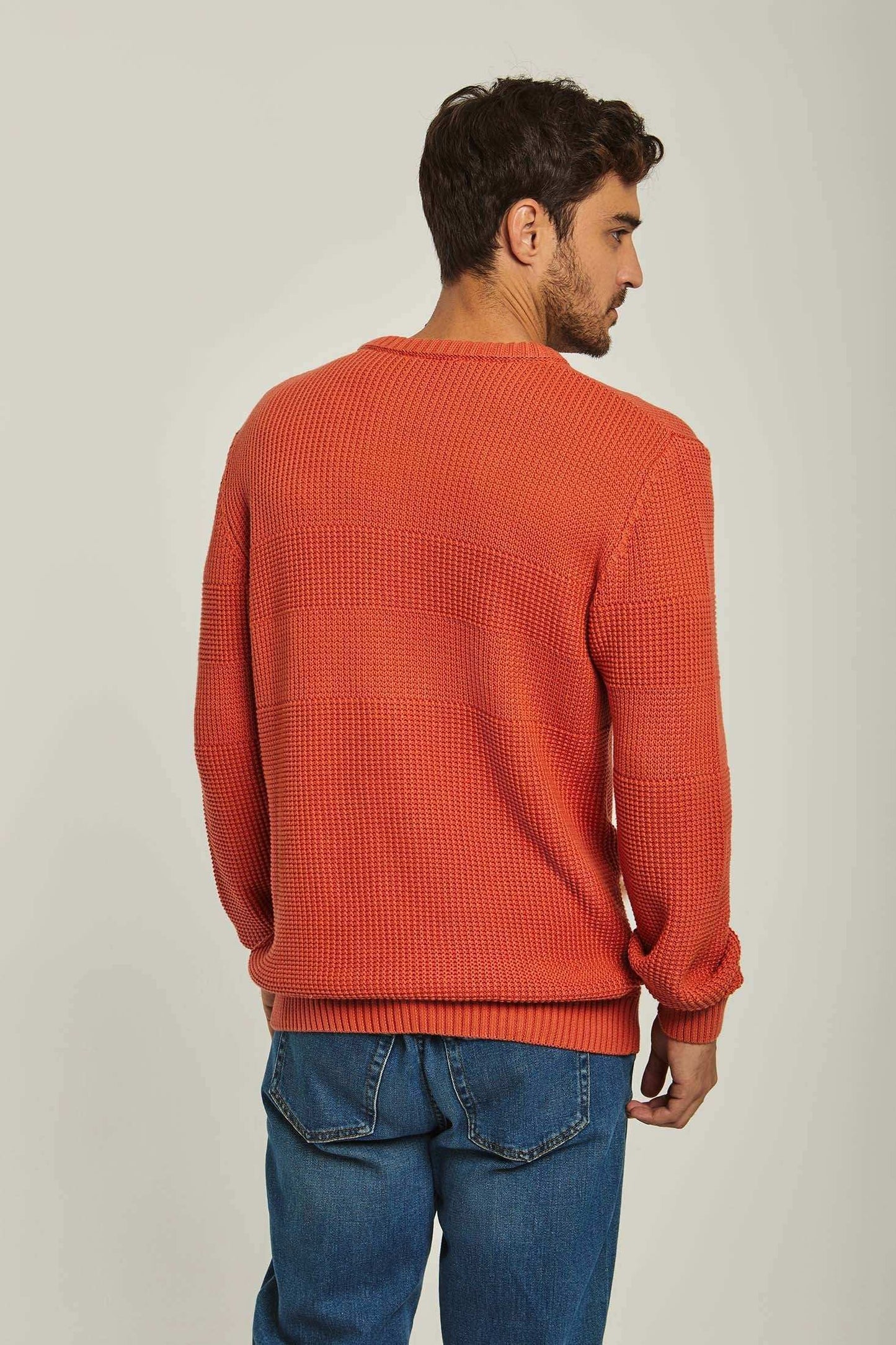 Men Regular Fit Pullover - Orange