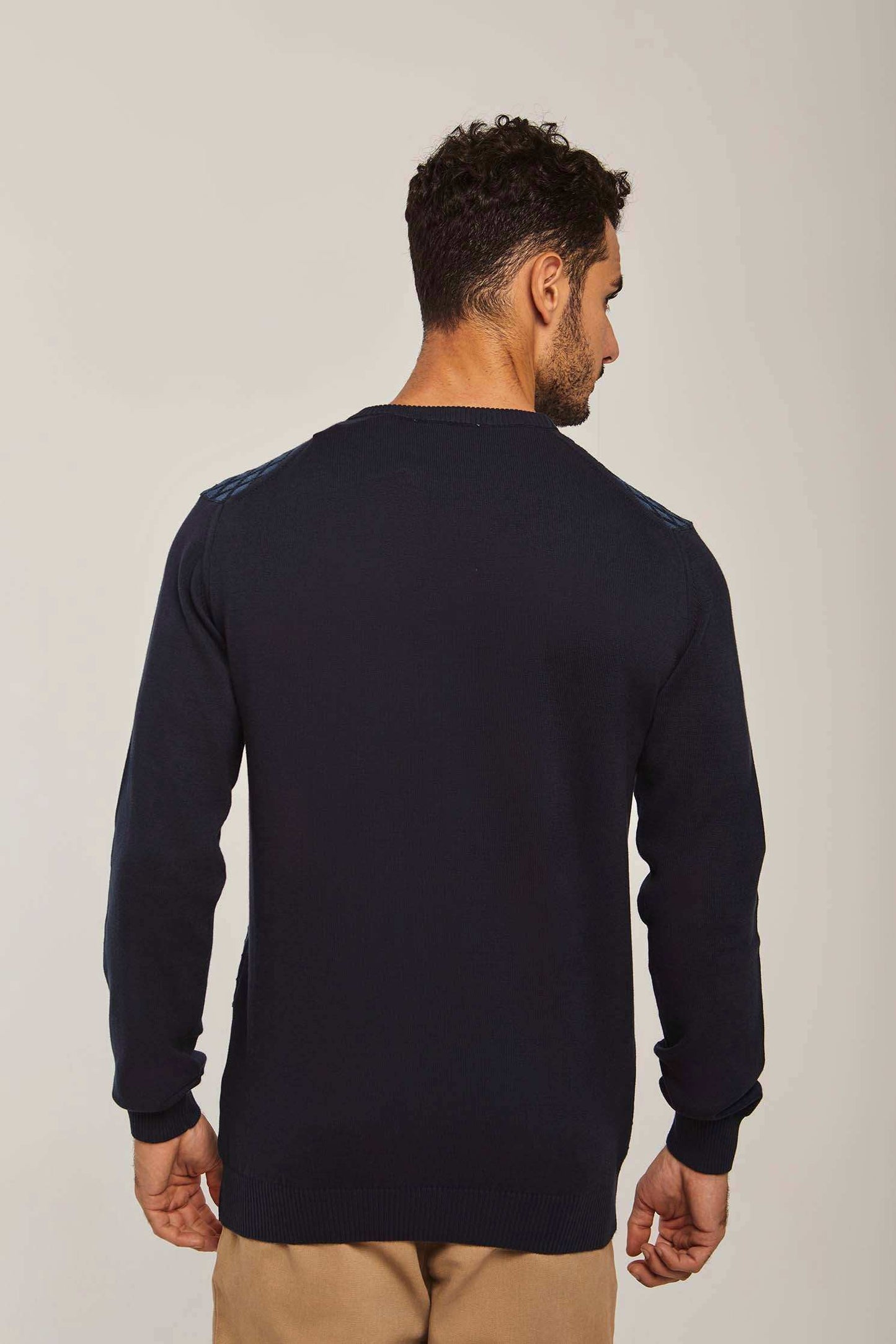 Men Regular Fit Pullover - Navy