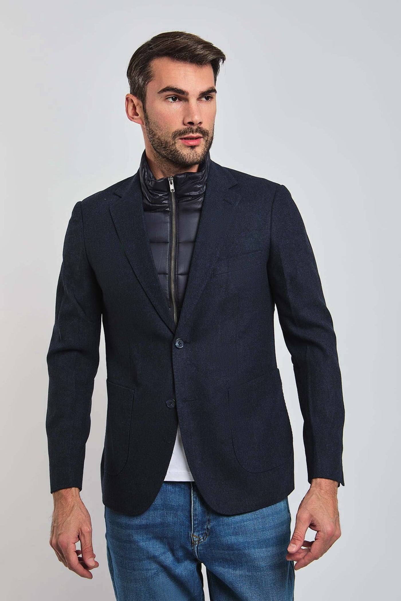 Men Regular Fit Blazer - Blue