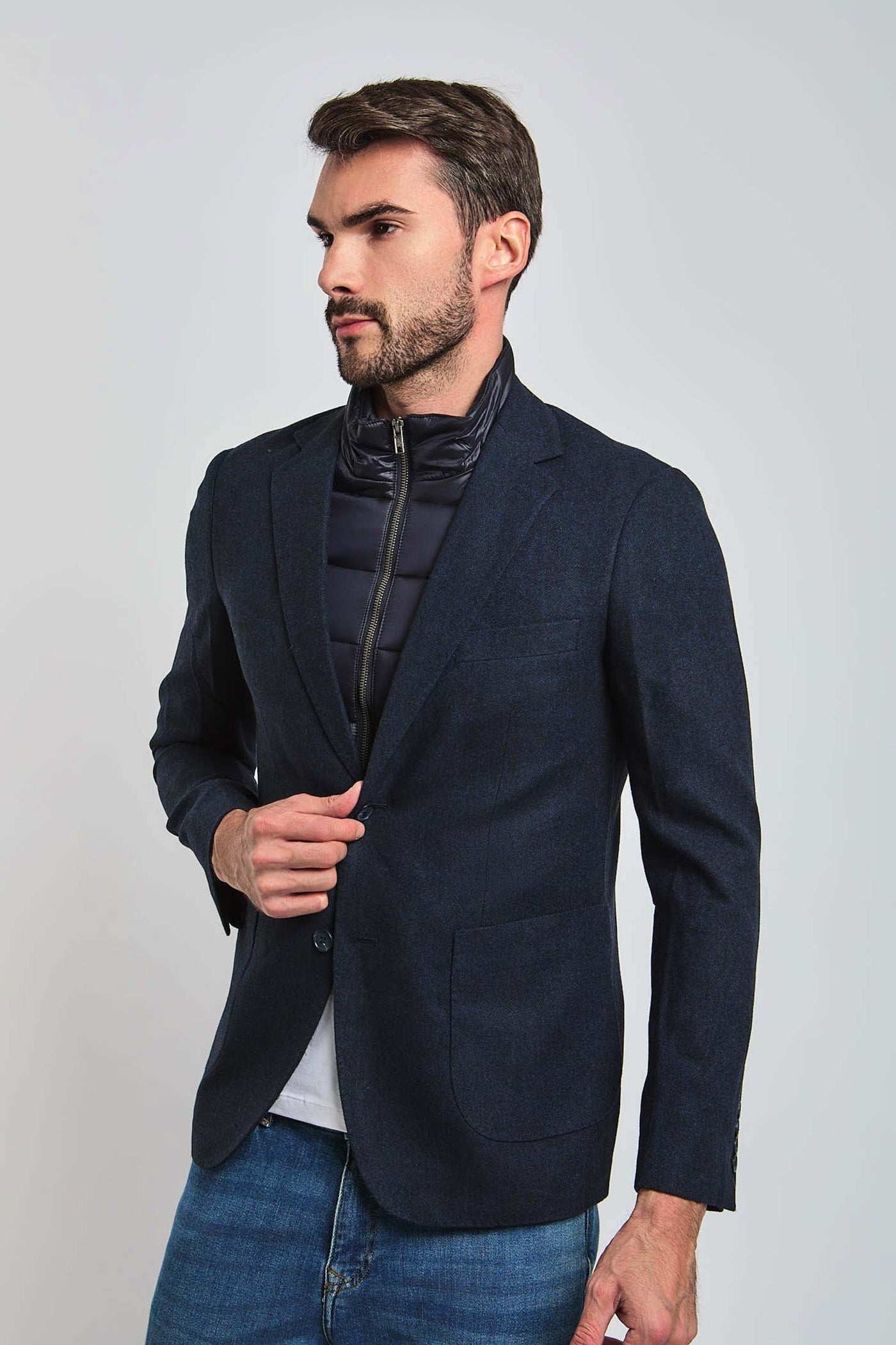 Men Regular Fit Blazer - Blue