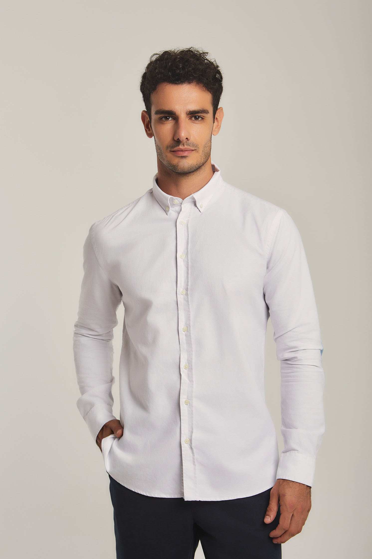 Men Slim Fit Shirt - White