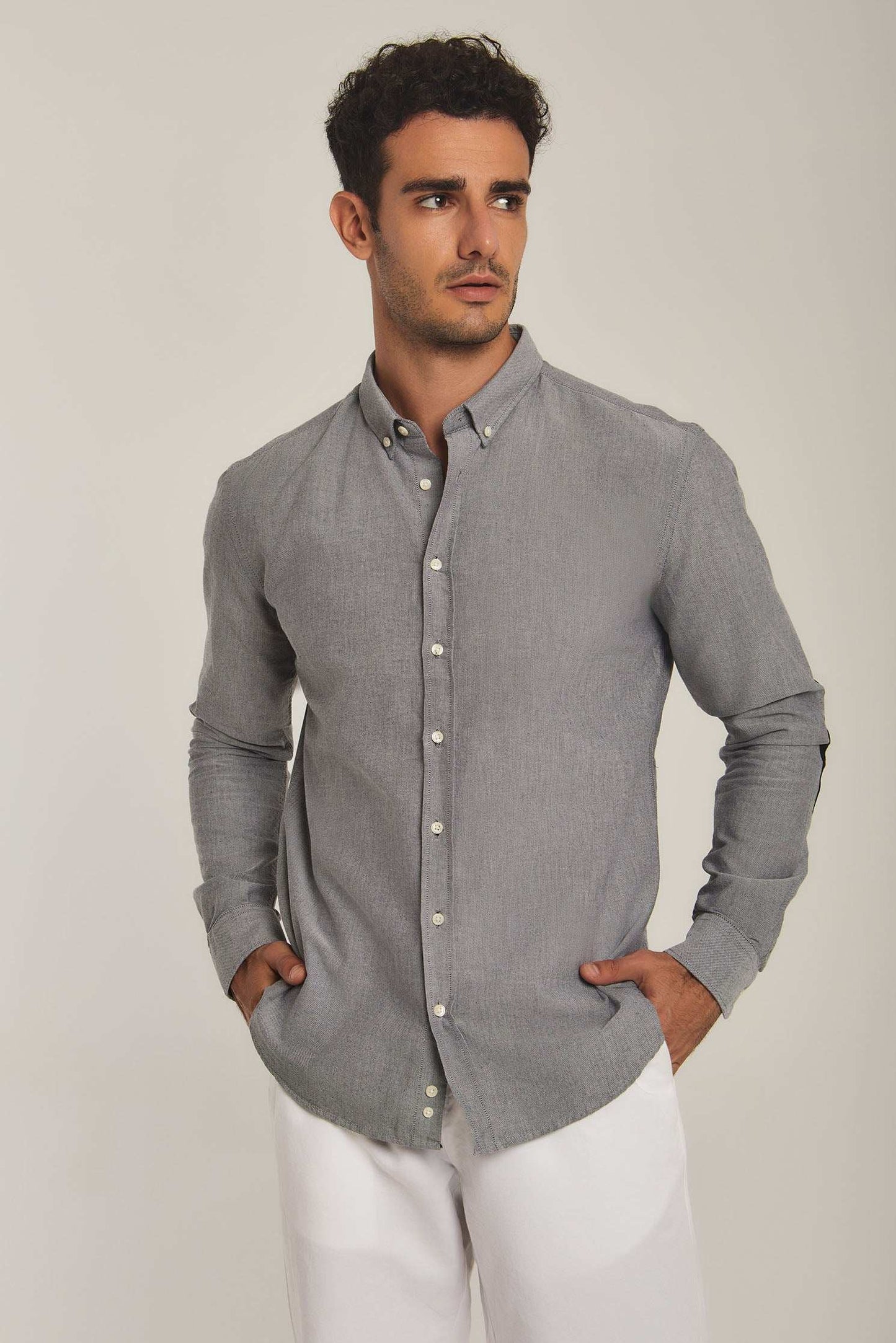 Men Slim Fit Shirt - Grey
