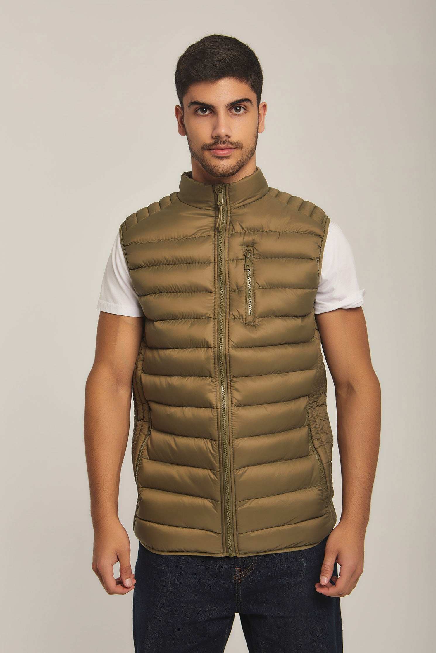 Men Regular Fit Vest - Green