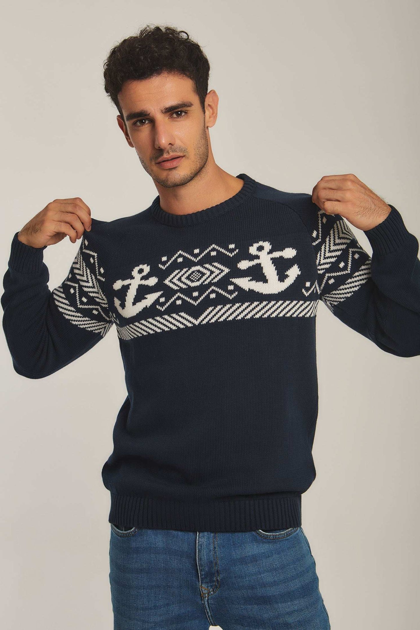 Men Regular Fit Pullover - Navy