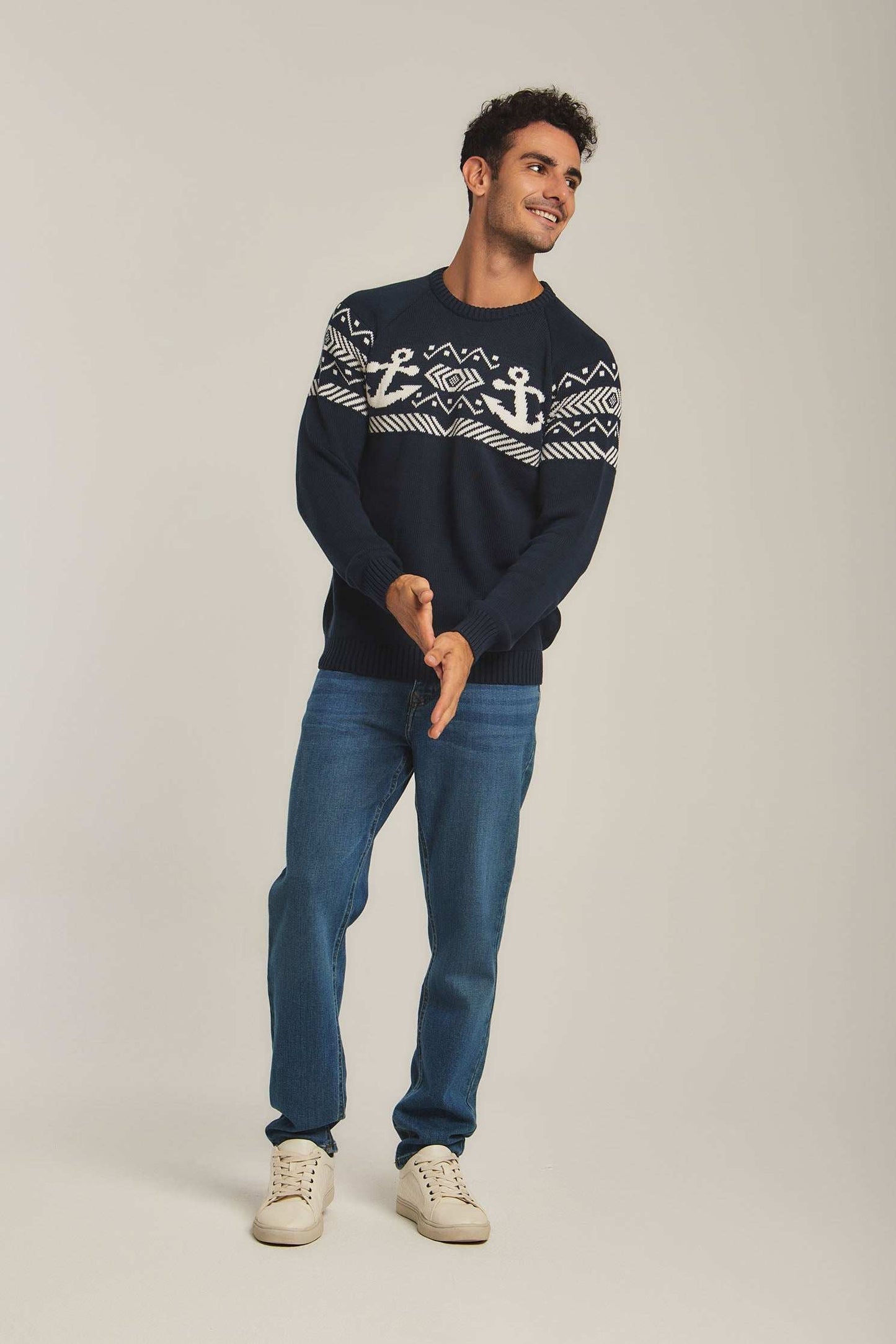 Men Regular Fit Pullover - Navy