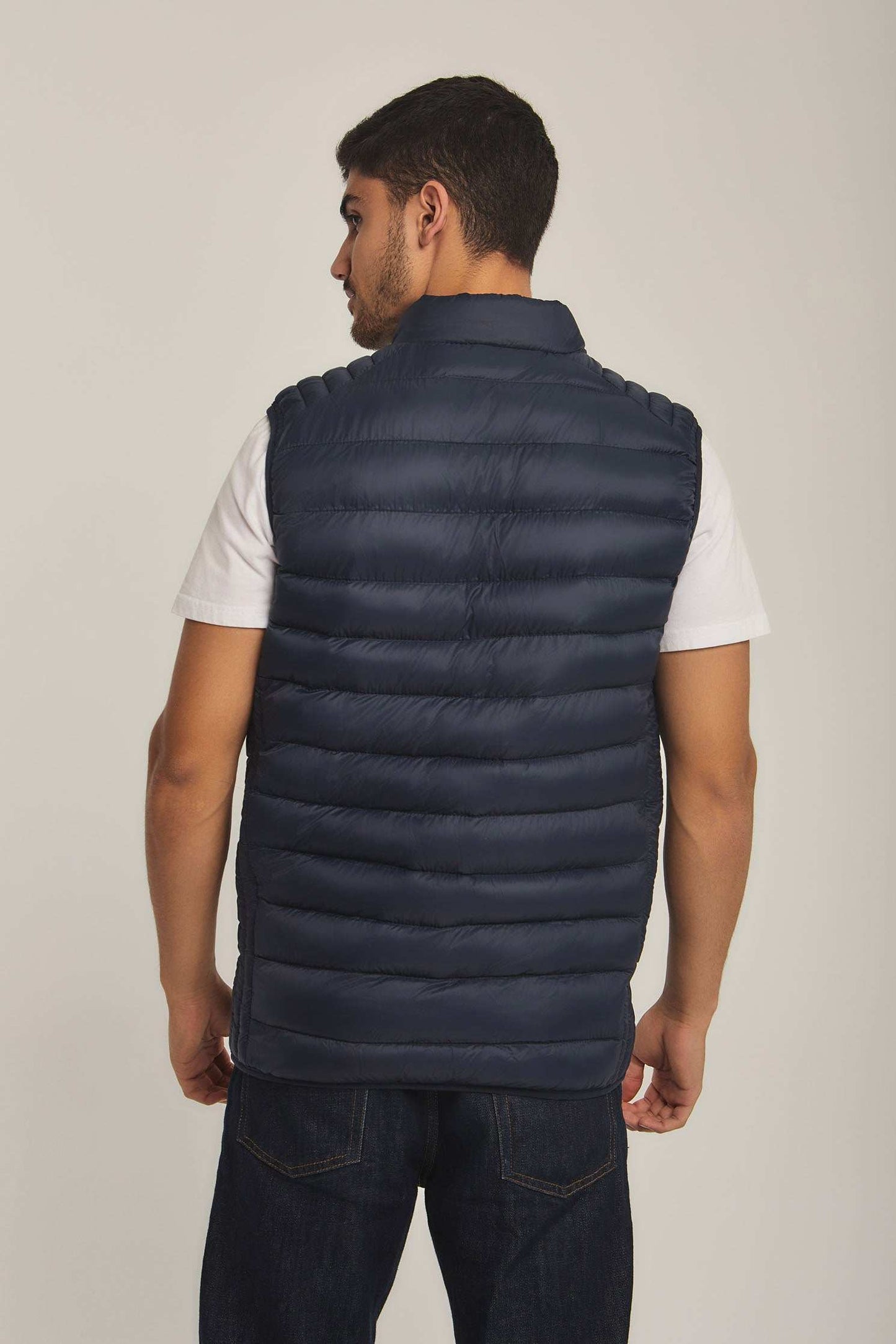 Men Regular Fit Vest - Navy
