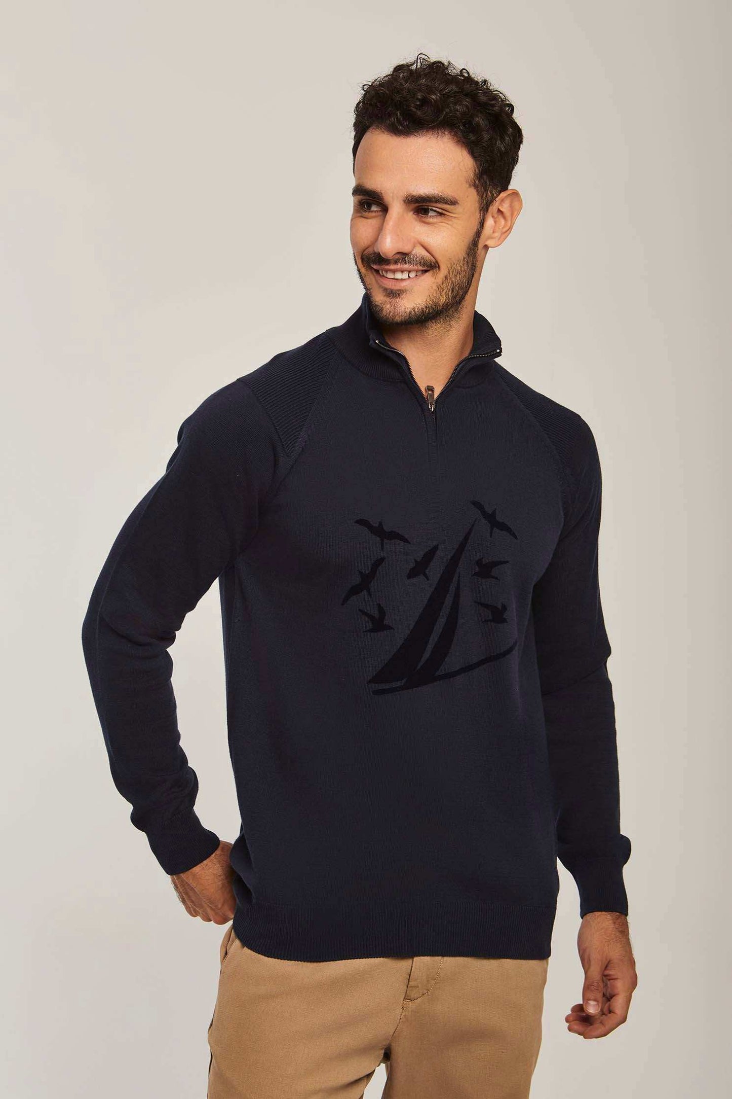Men Regular Fit Pullover - Navy