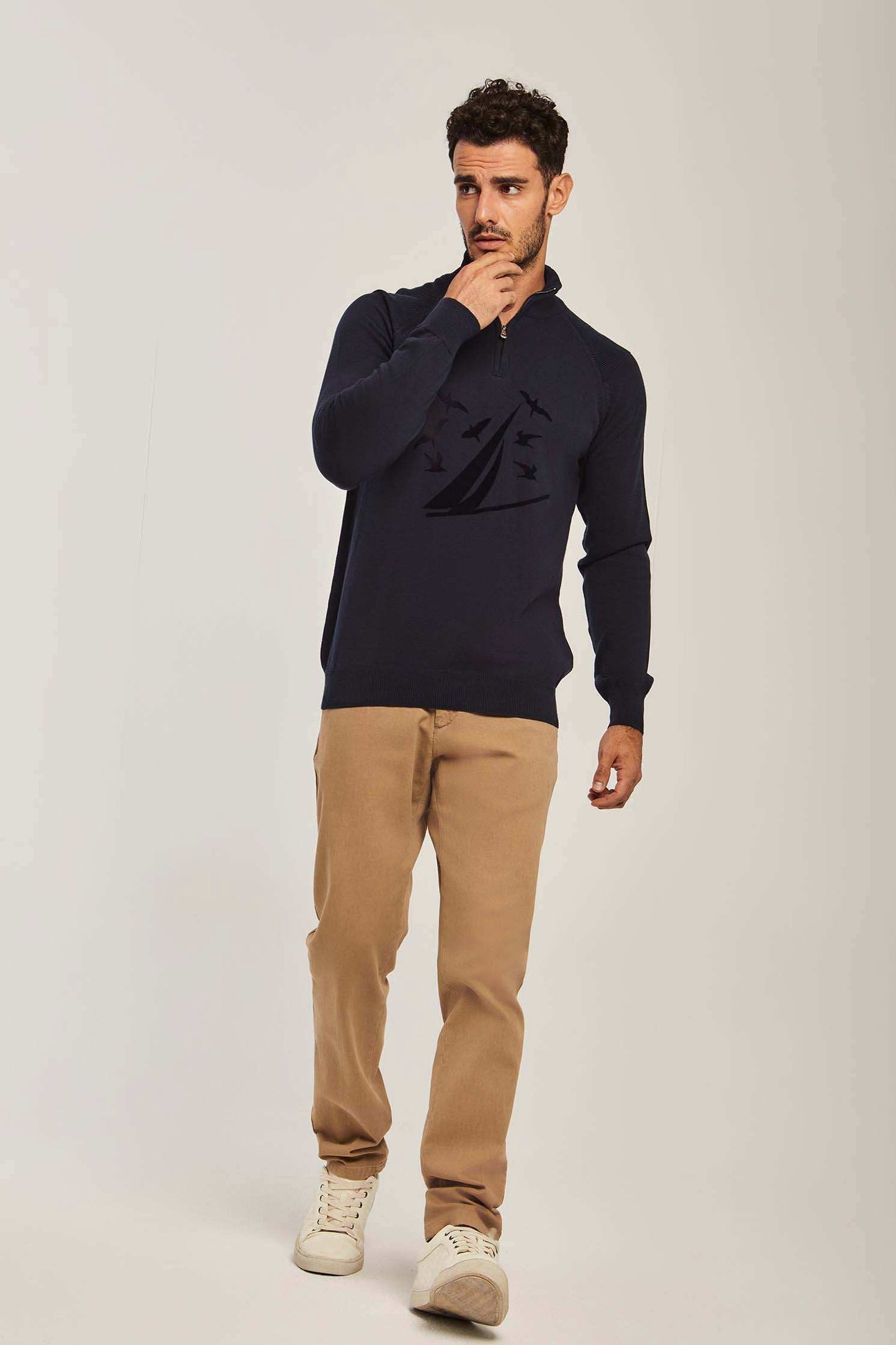 Men Regular Fit Pullover - Navy