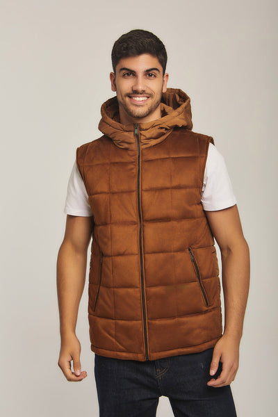 Men Regular Fit Vest - Brown