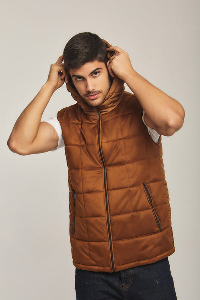 Men Regular Fit Vest - Brown