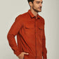 Men Slim Fit Shirt - Orange