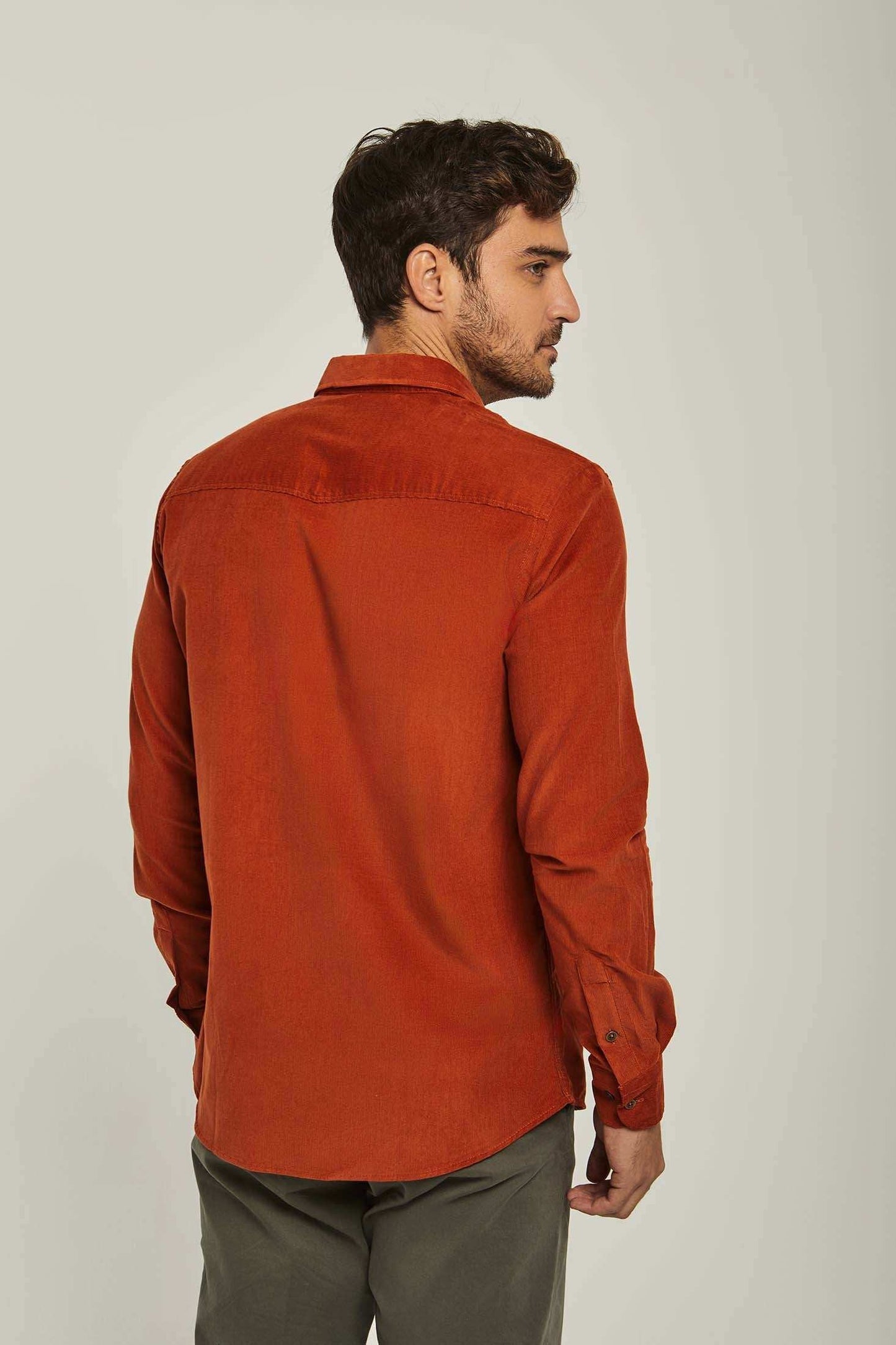 Men Slim Fit Shirt - Orange