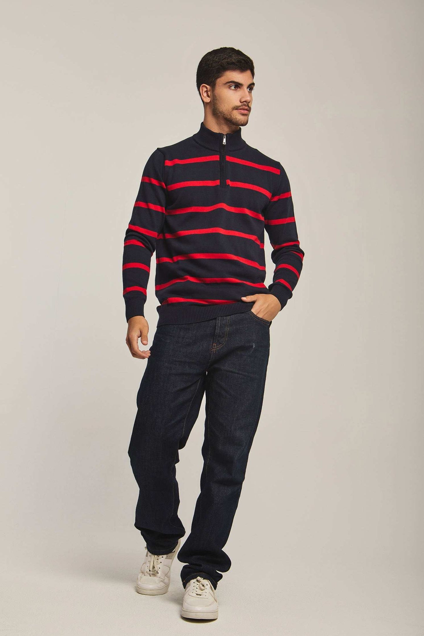 Men Regular Fit Pullover - Navy