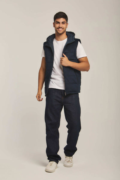 Men Regular Fit Vest - Blue