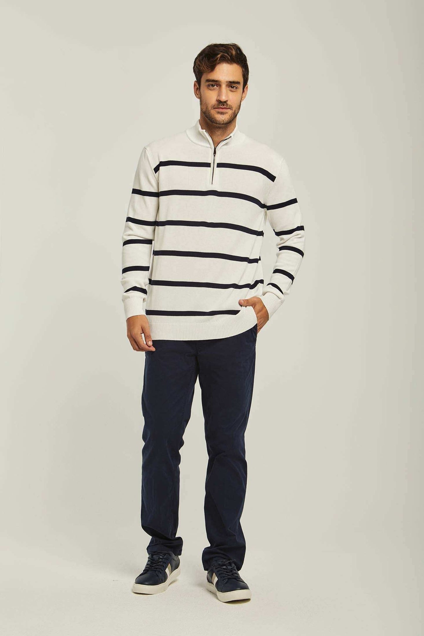 Men Regular Fit Pullover - Off White