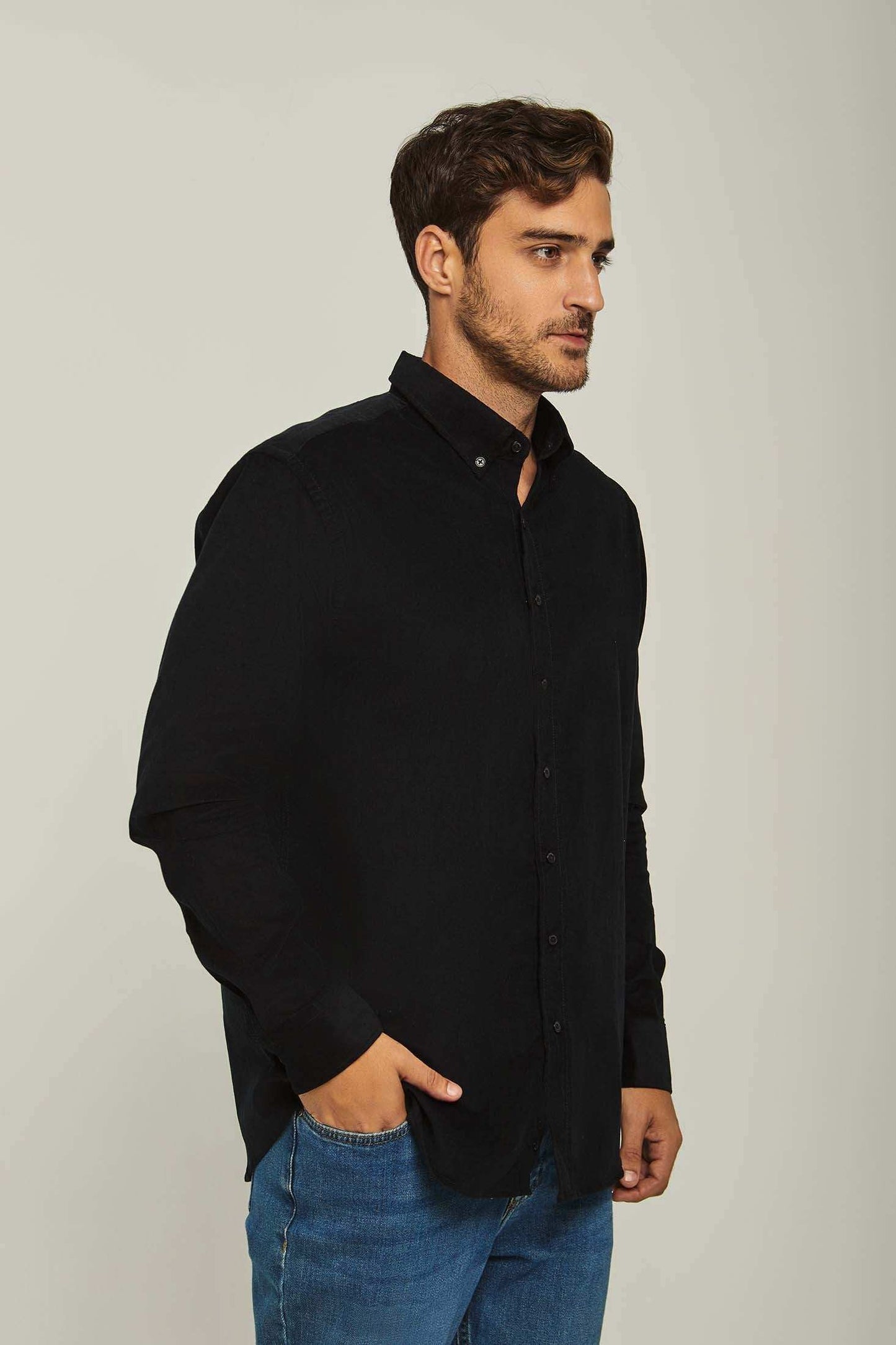 Men Regular Fit Shirt - Black