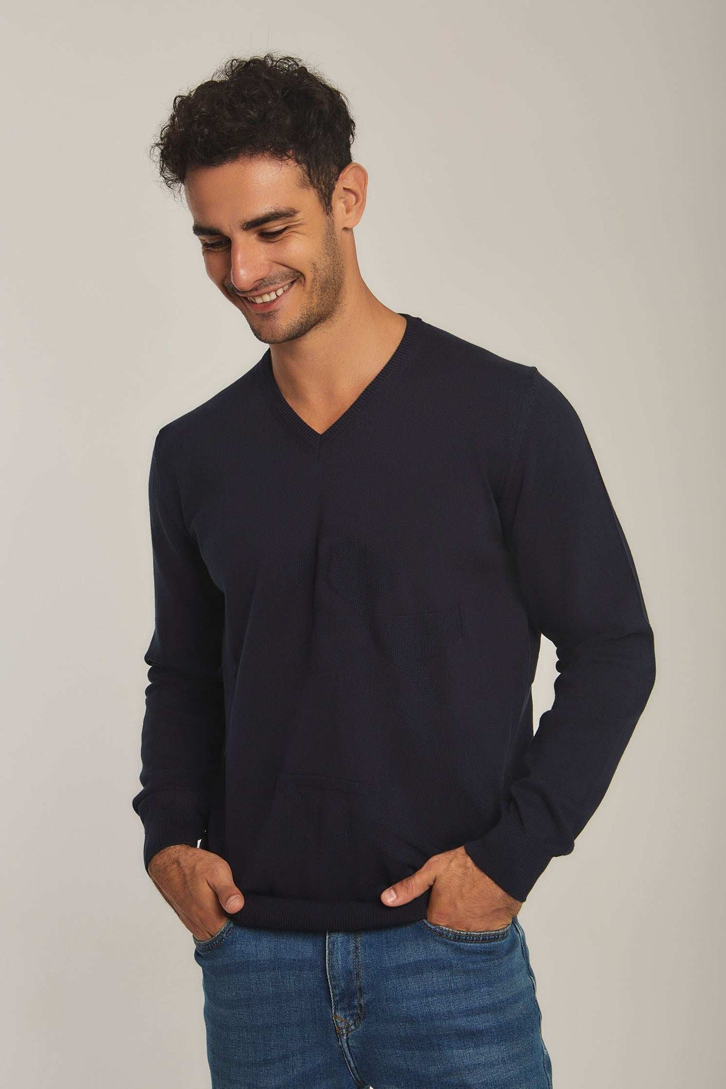 Men Regular Fit Pullover - Navy
