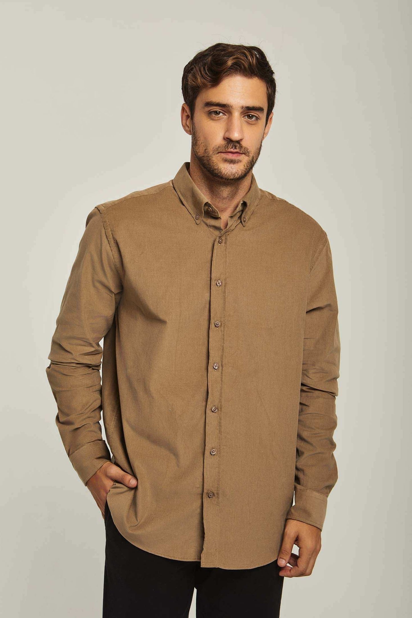 Men Regular Fit Shirt - Brown