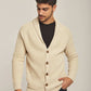 Men Regular Fit Cardigan - Beige