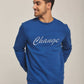 Men Regular Fit Sweat Shirt - Blue