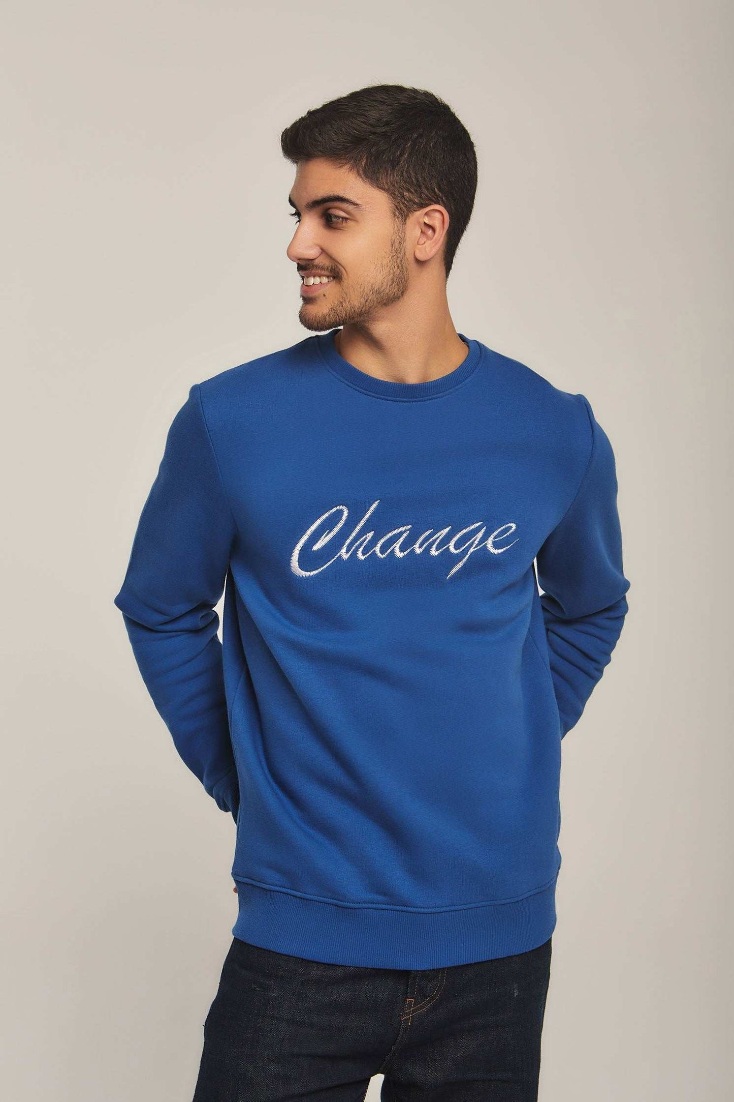 Men Regular Fit Sweat Shirt - Blue