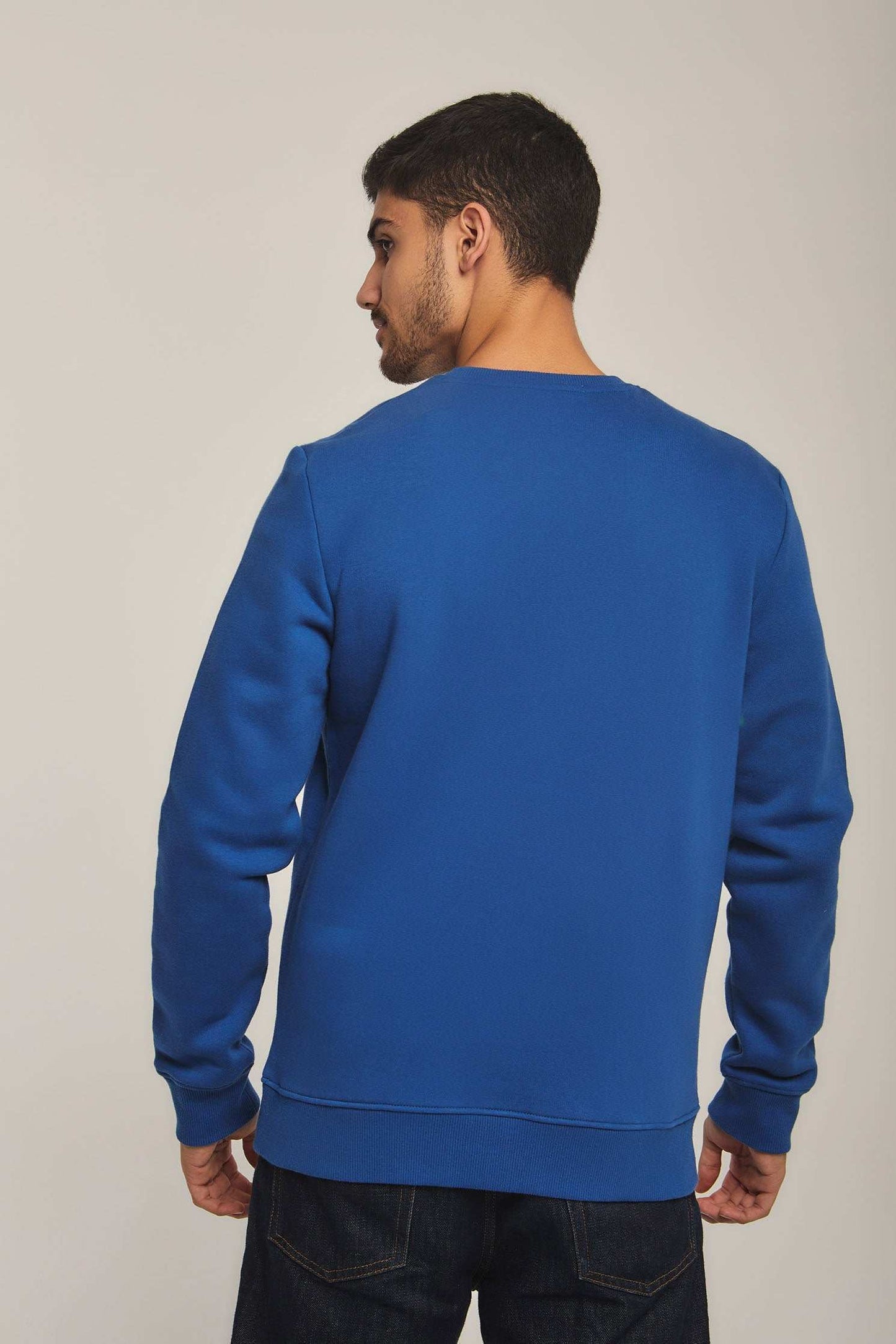 Men Regular Fit Sweat Shirt - Blue