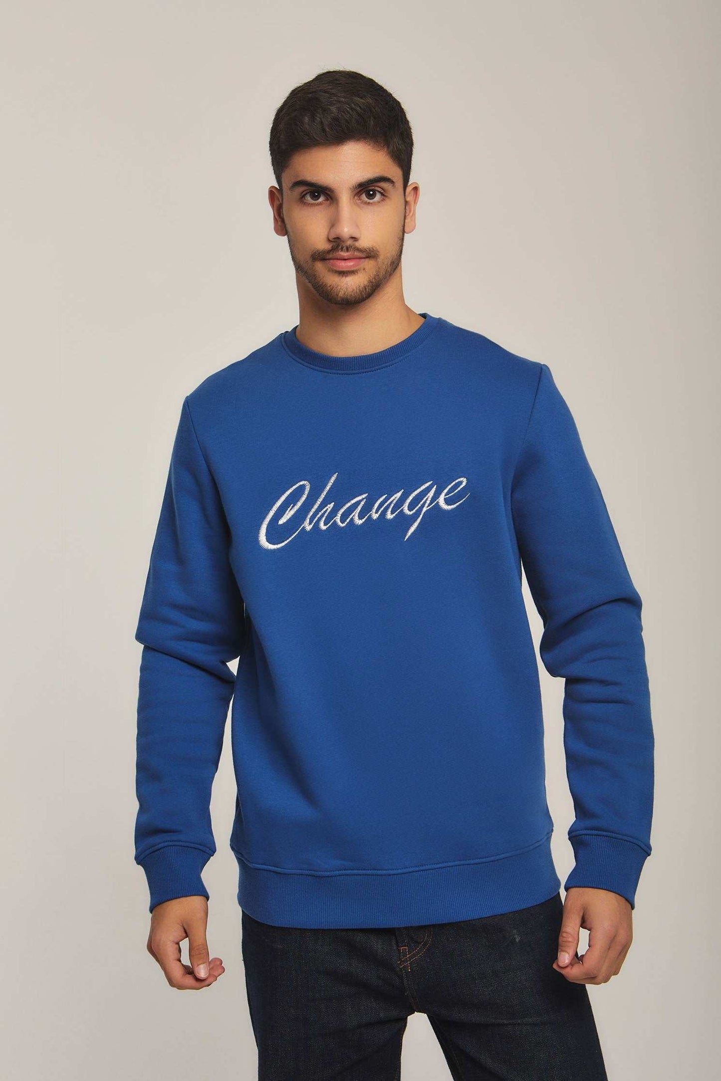 Men Regular Fit Sweat Shirt - Blue