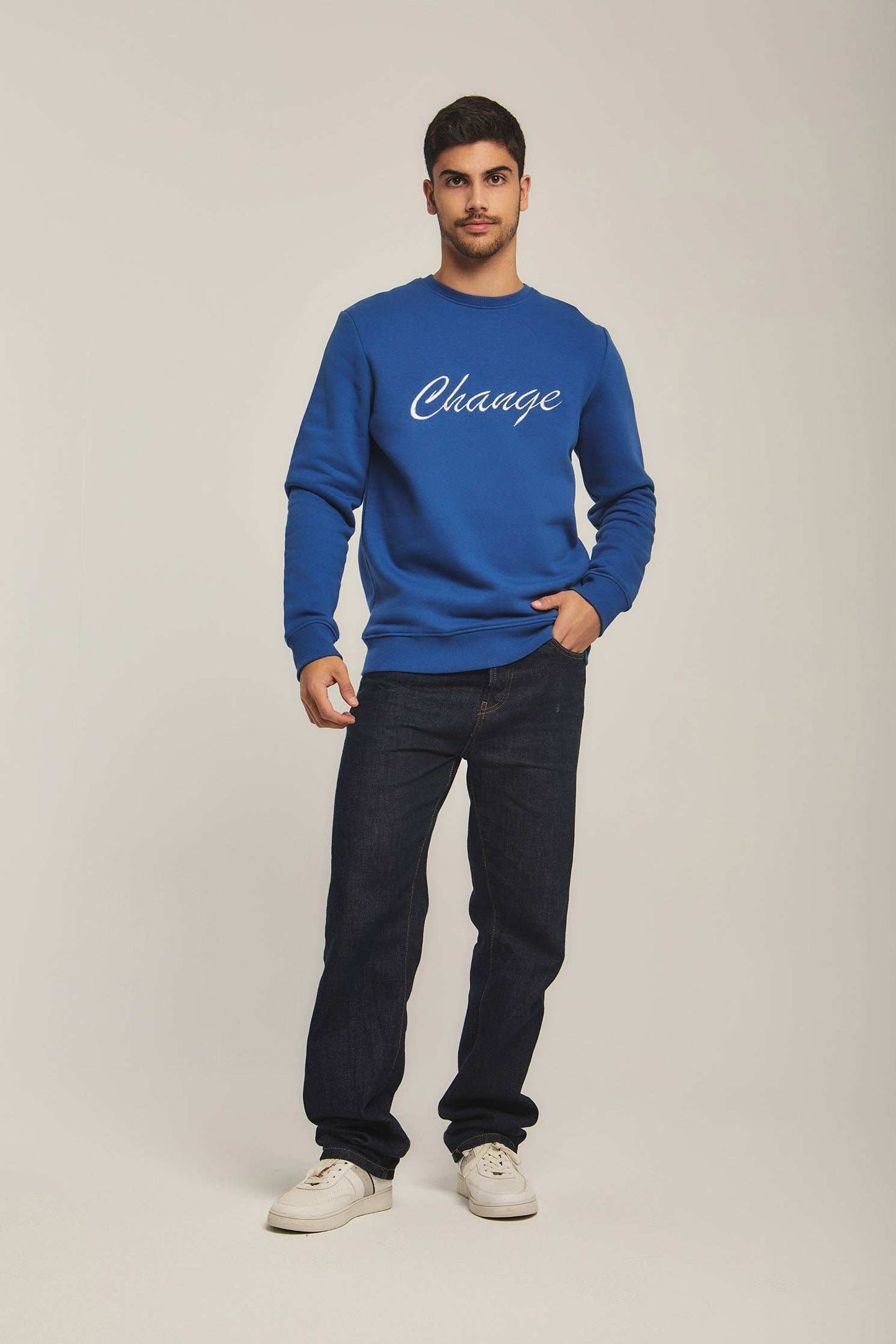 Men Regular Fit Sweat Shirt - Blue