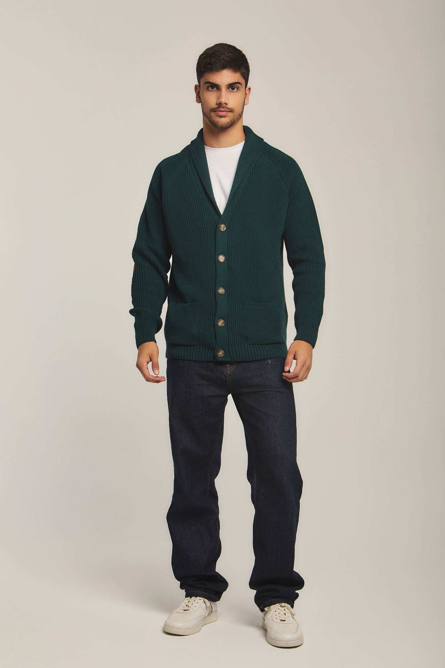 Men Regular Fit Cardigan - Green