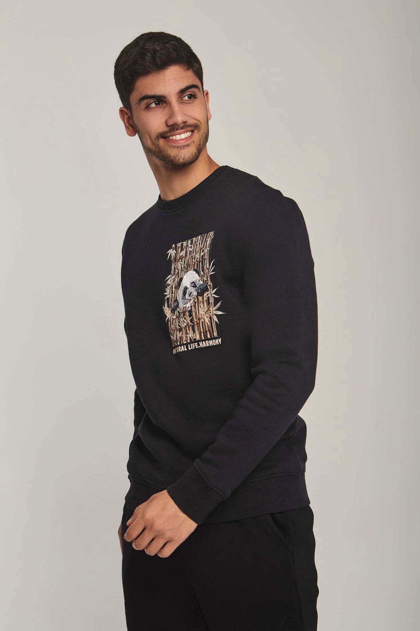 Men Regular Fit Sweat Shirt - Black